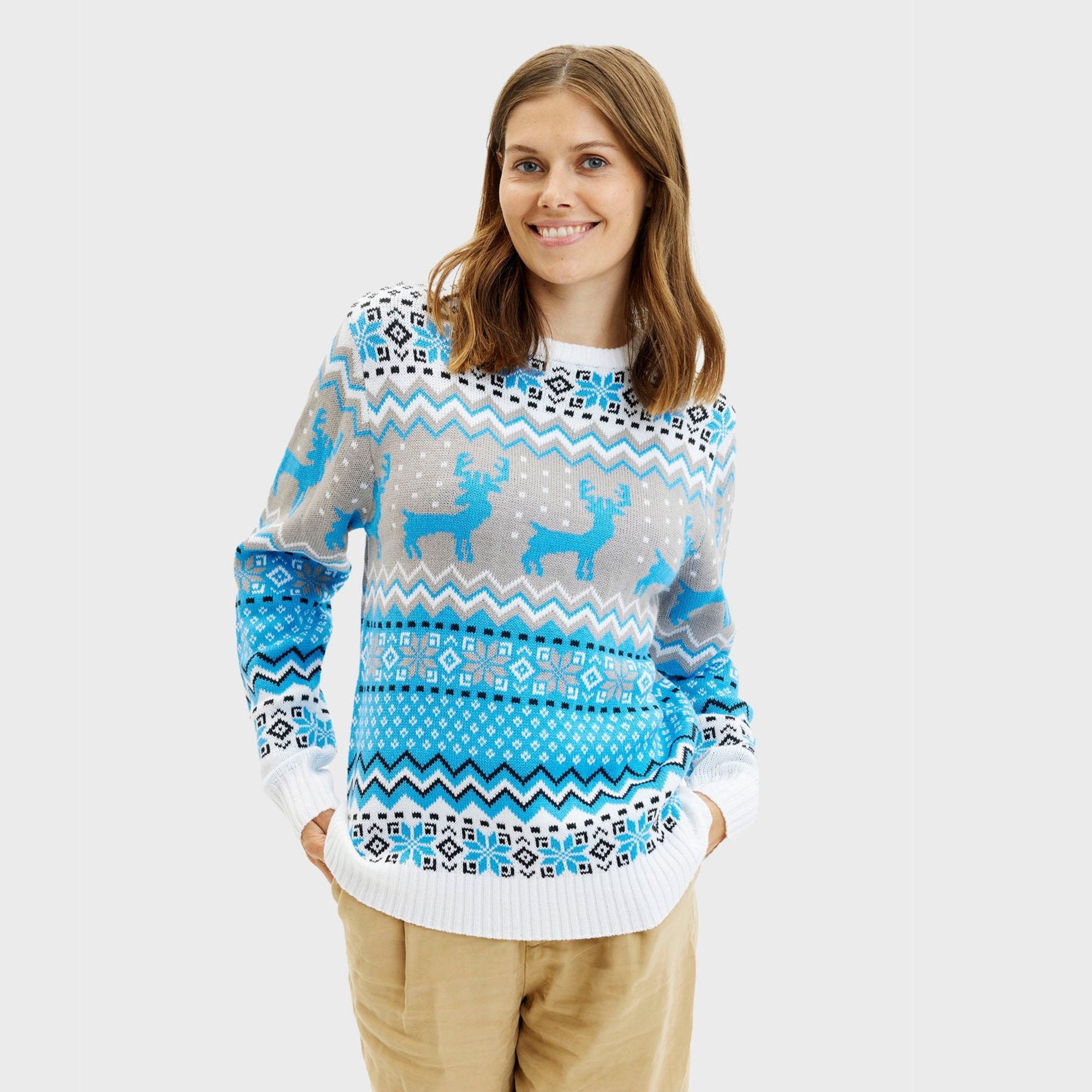 Traditionel Julesweater Blå - Dame