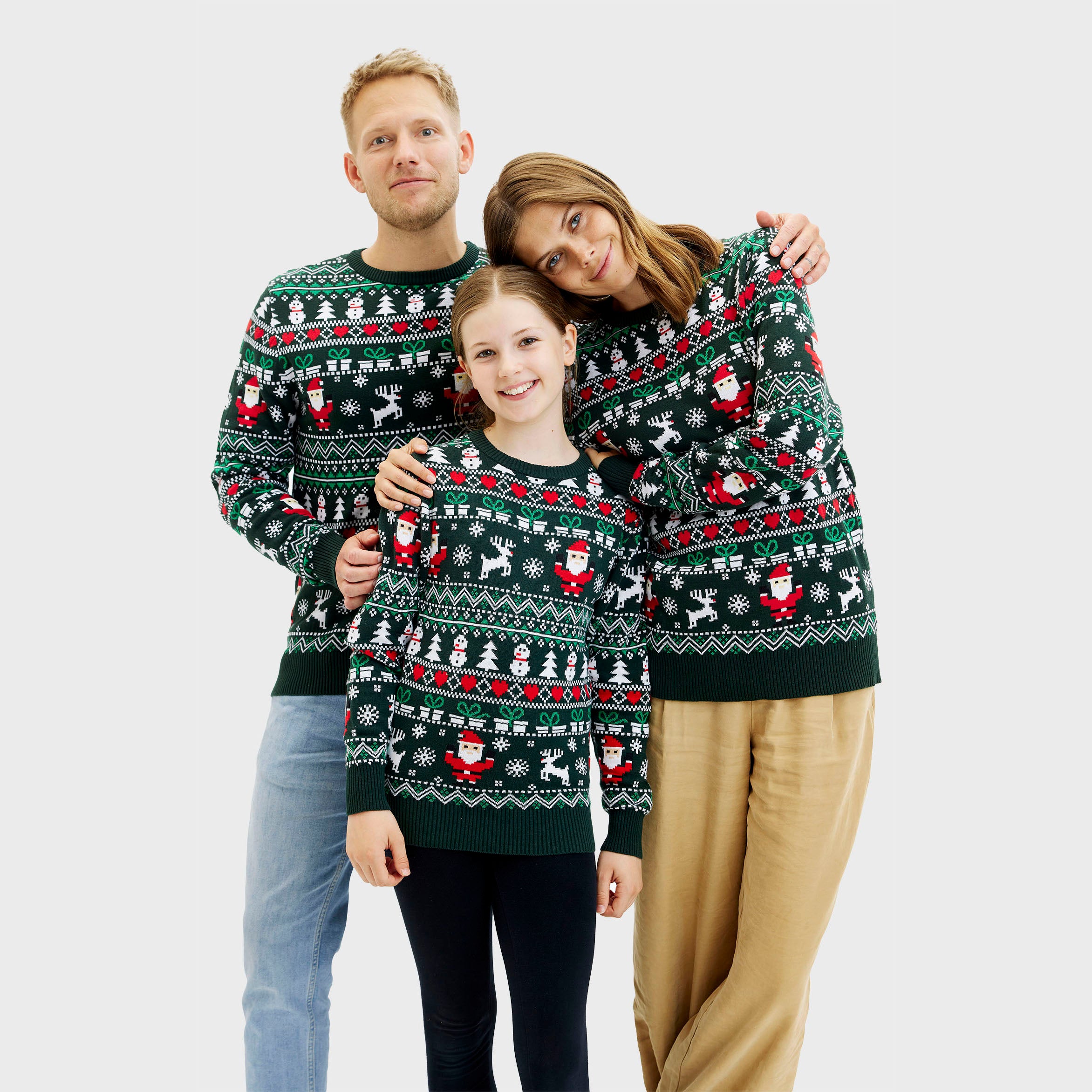 Den Fine Julesweater i grøn til børn