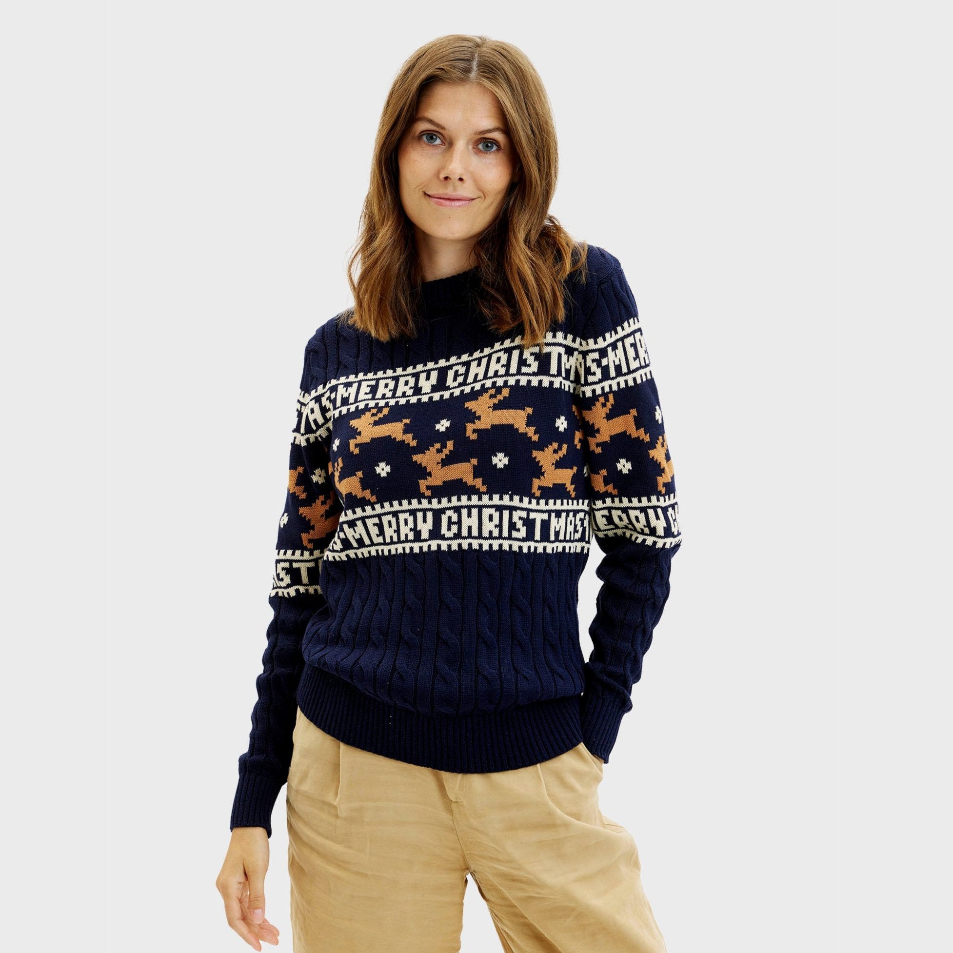 Den Elegante Julesweater Blå til dame