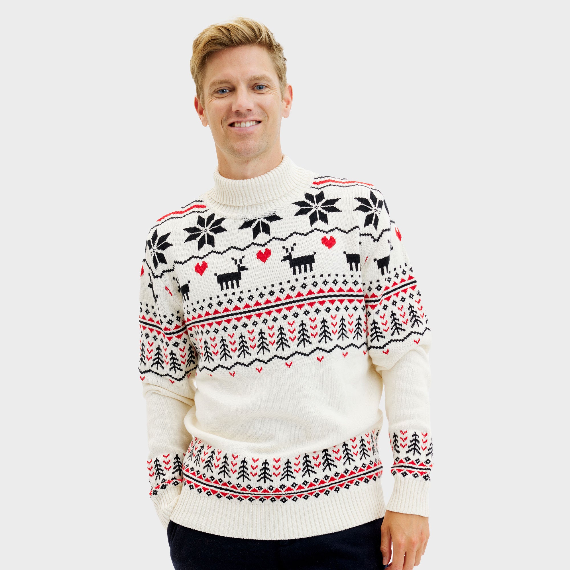 The Greenlandish Christmas Sweater i hvid til herre