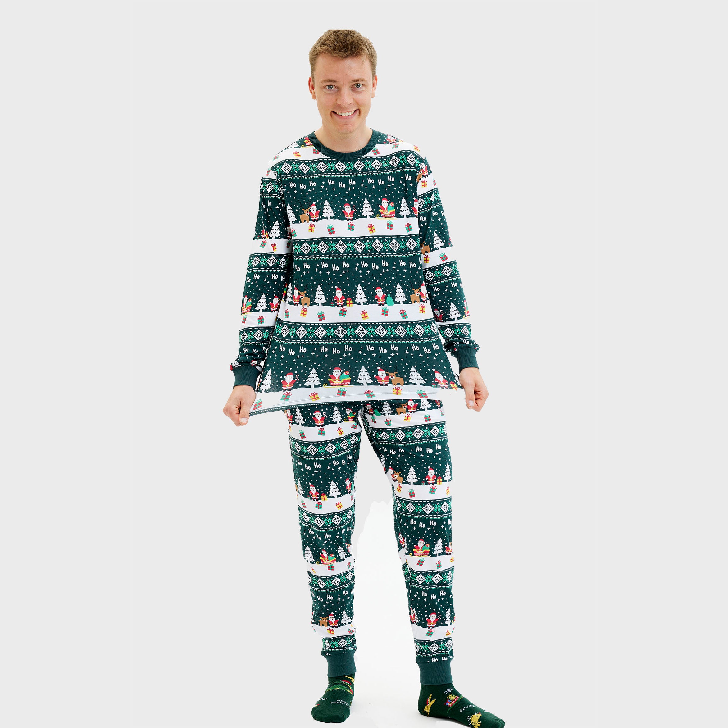 The Jolly Good julepyjamas i grøn til herre