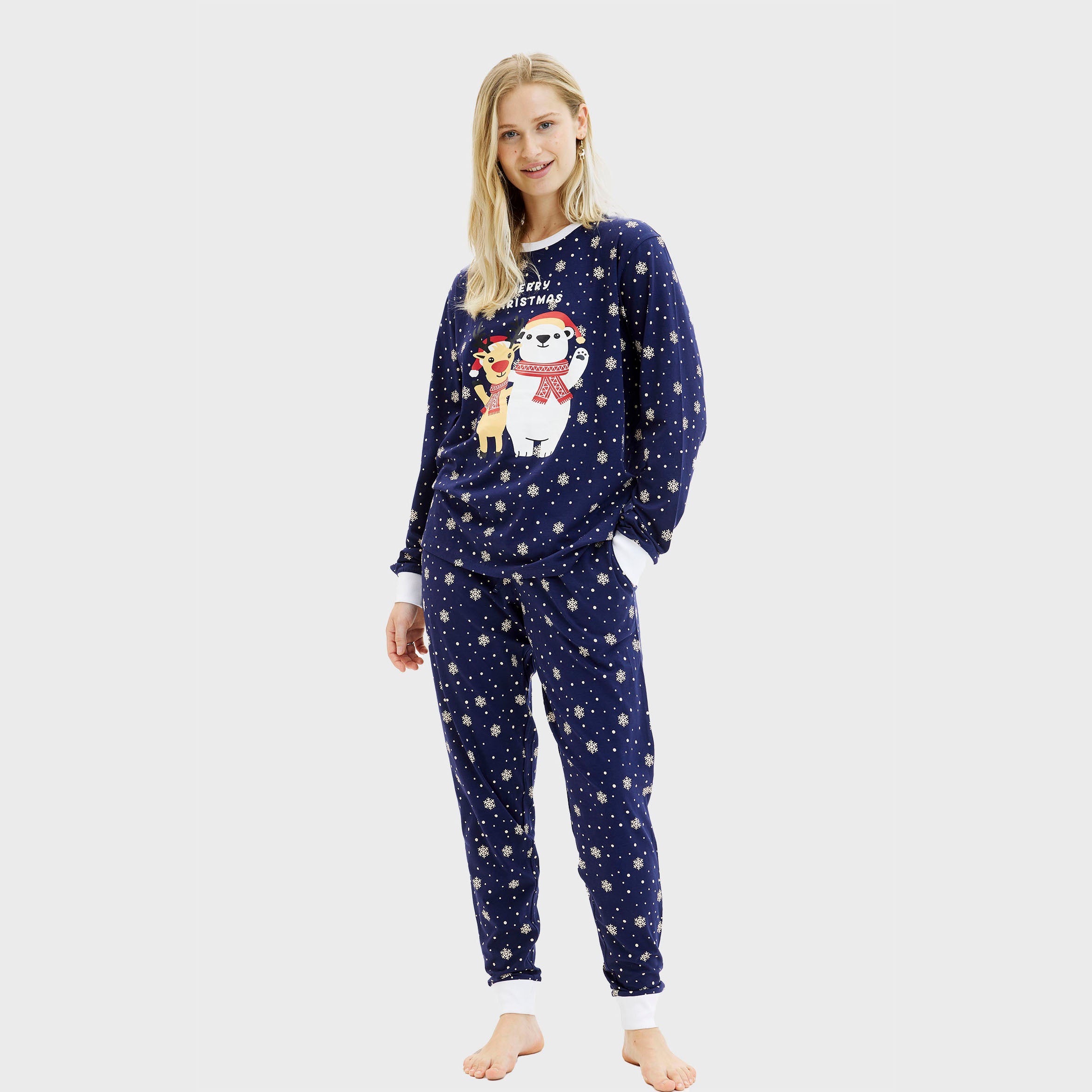 Best Friends Christmas Pyjamas i blå til dame