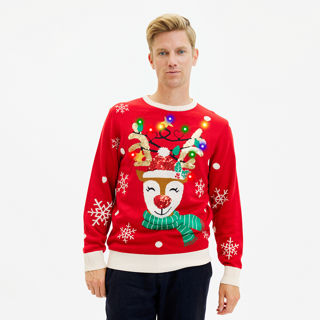 Det søde rensdyrs julesweater - Herre