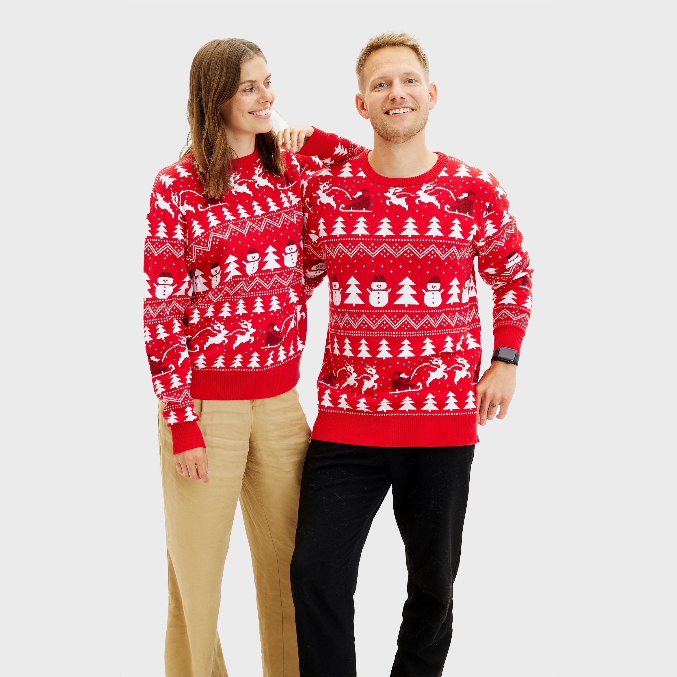Den stilede julesweater rød - Herre.