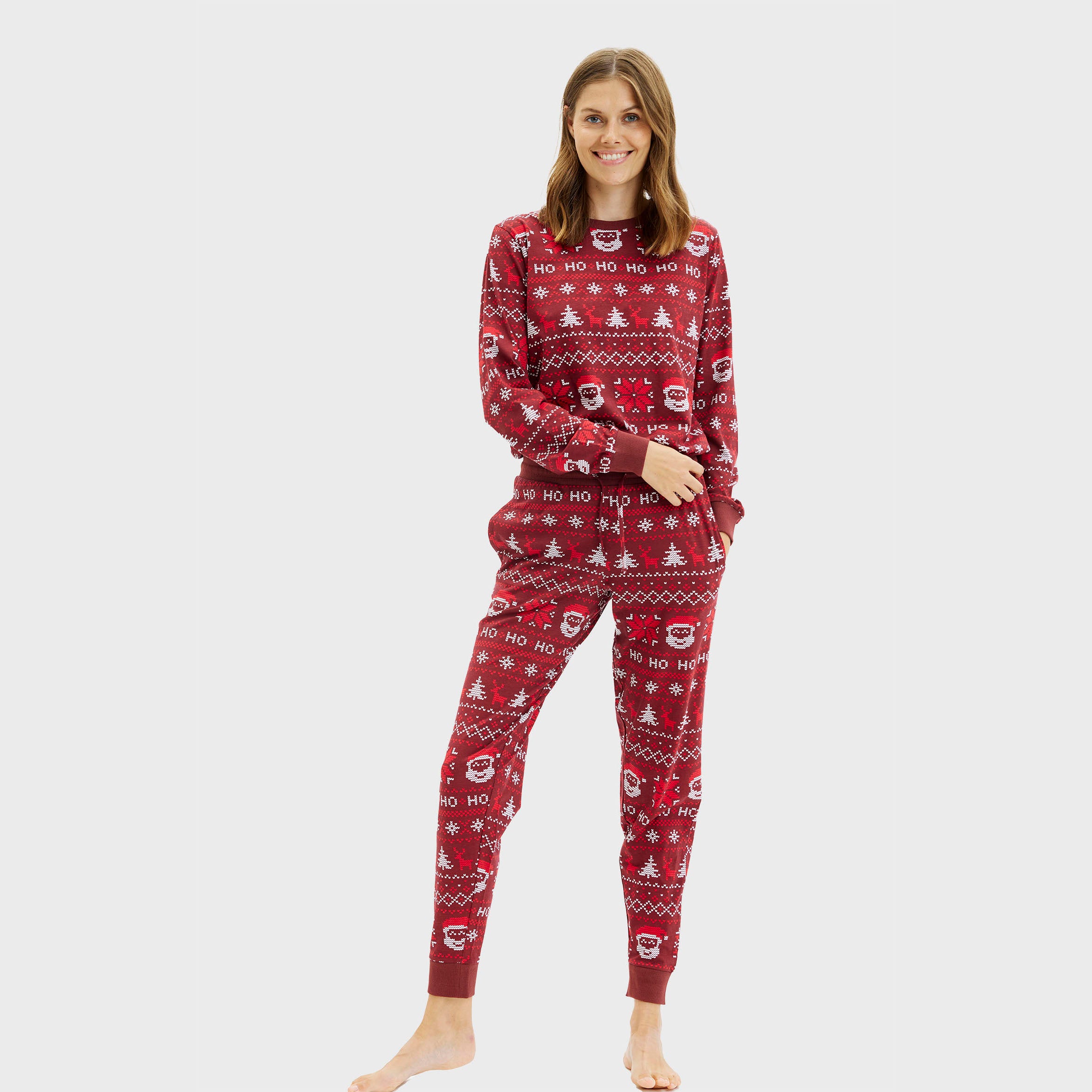 Ho ho ho julepyjamas i rød til dame