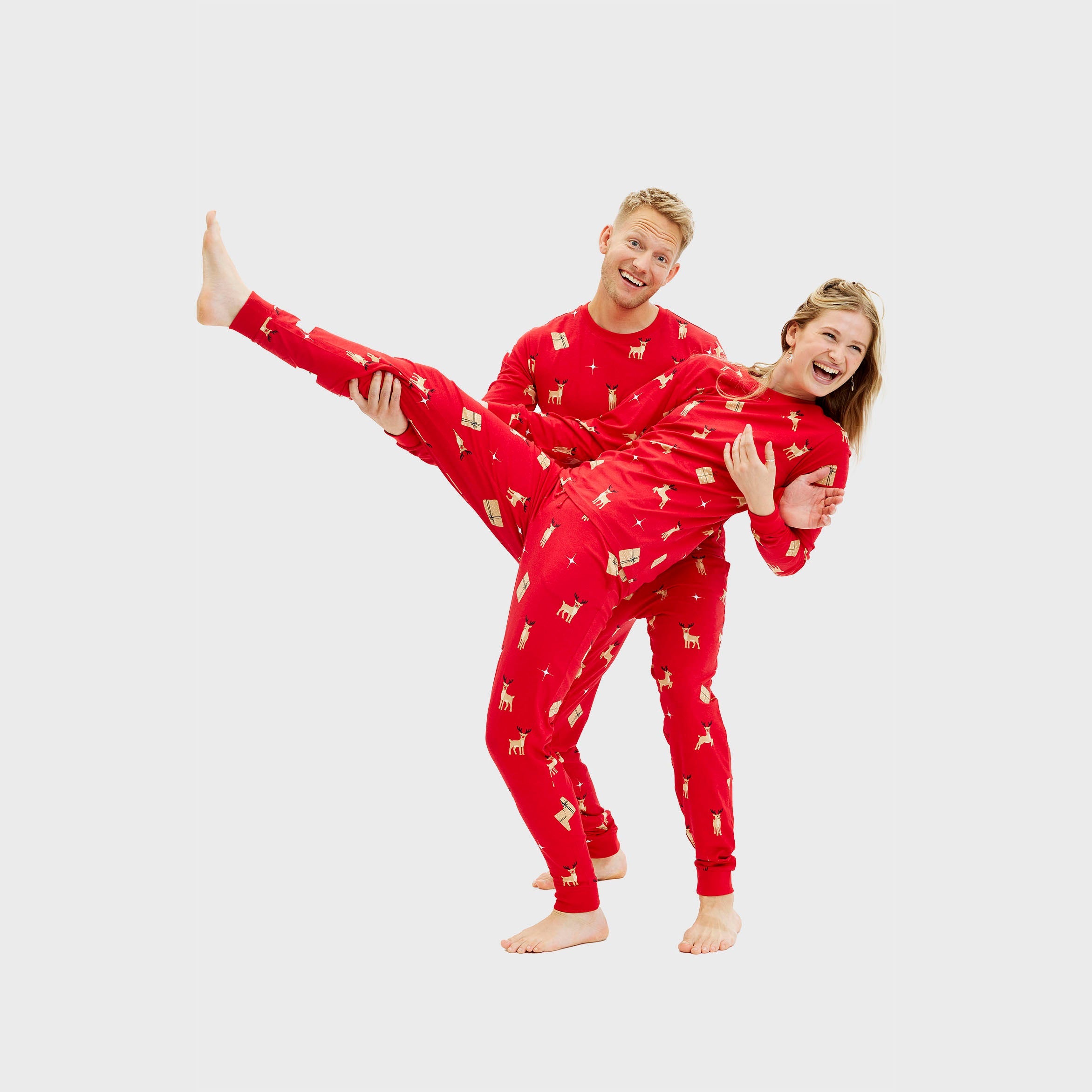 Elegante røde julepyjamas - Herre.
