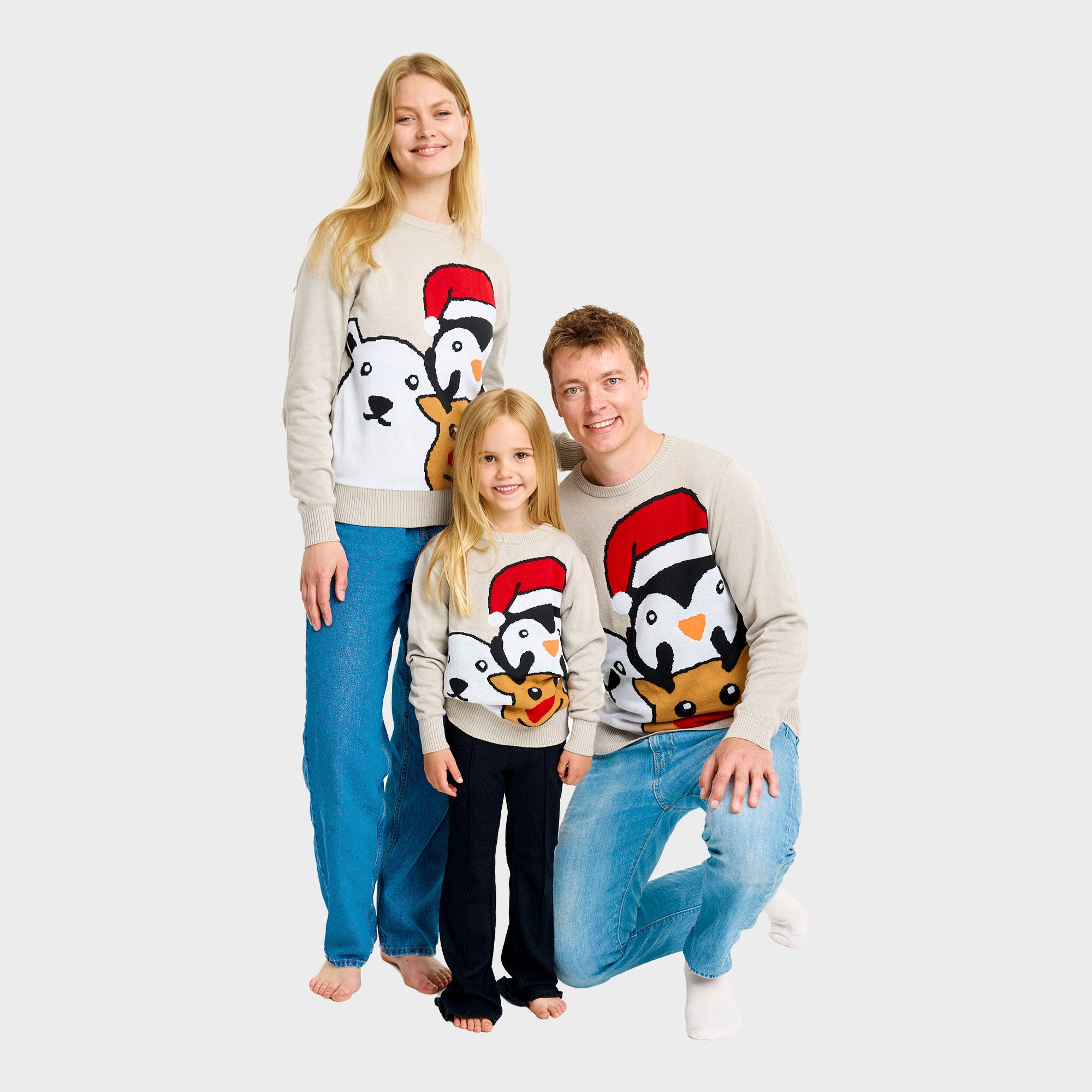 Dyrejulesweater i grå til herre