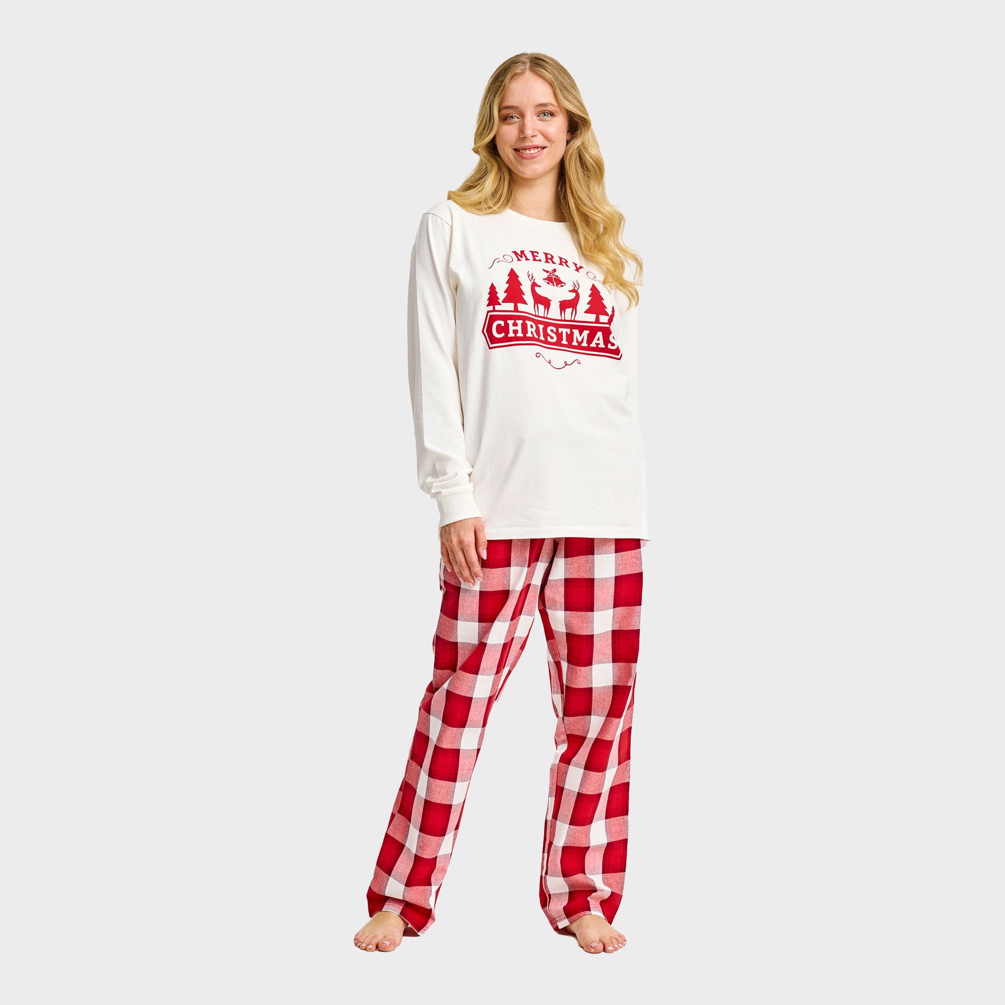 The Merry Christmas Flannel julepyjamas - Dame.