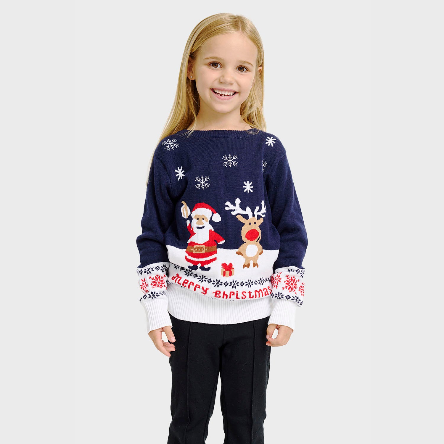 Den Ultimative Julesweater i blå til børn