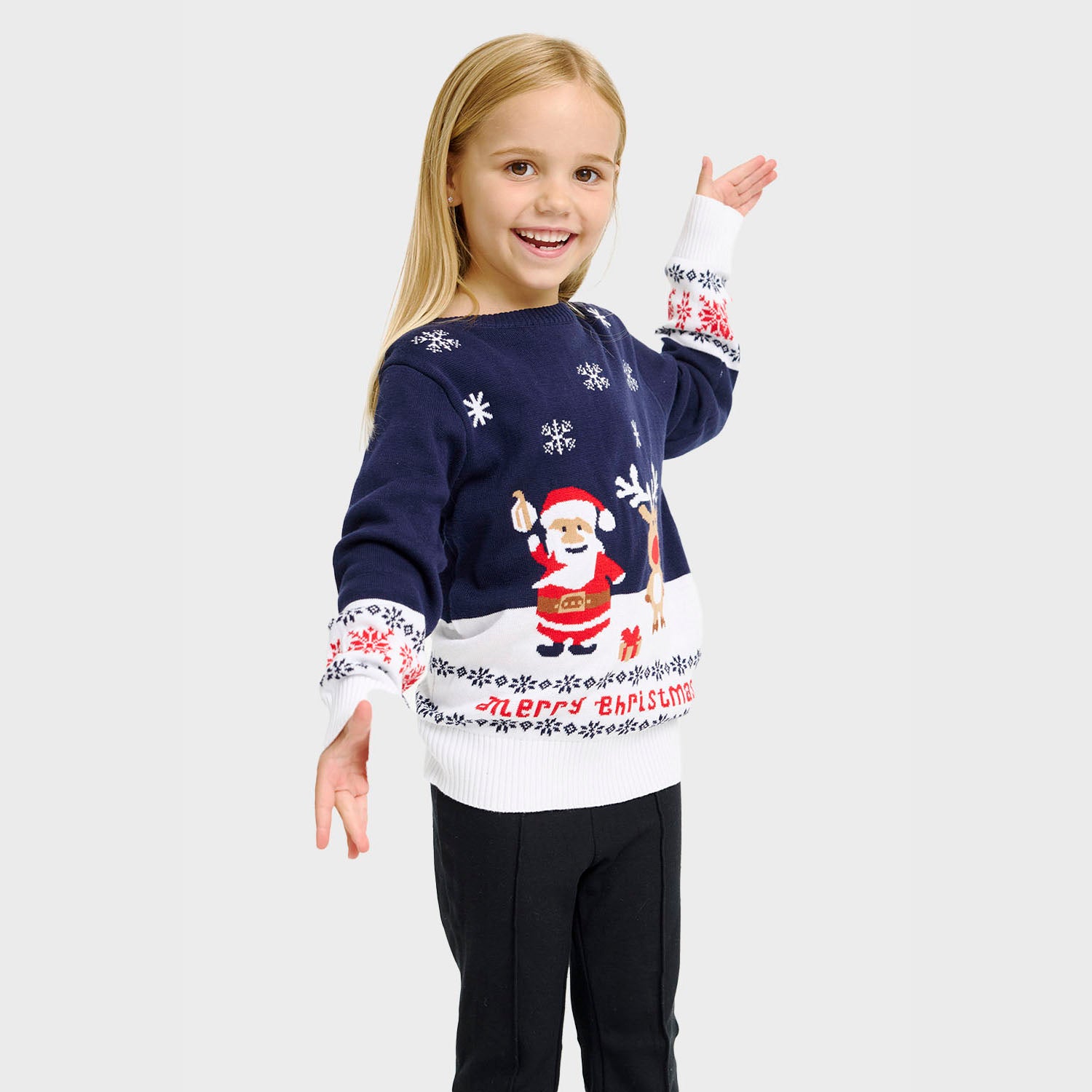Den Ultimative Julesweater i blå til børn