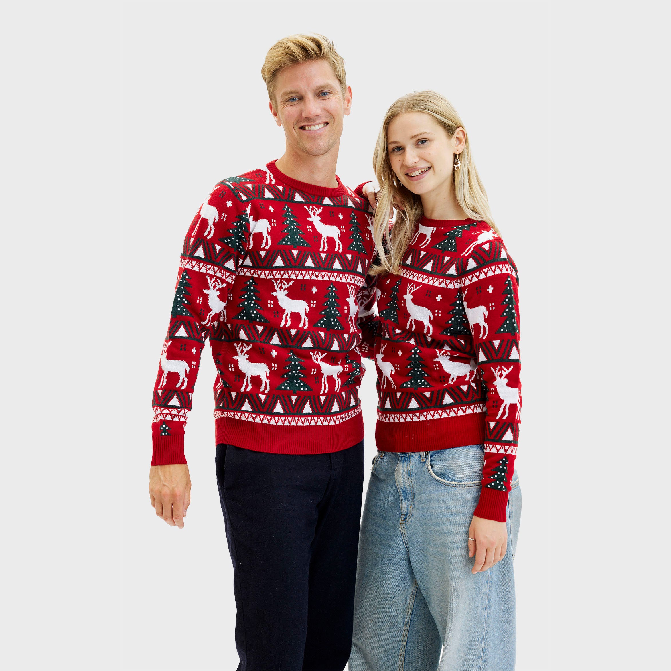 Julefrokost julesweater i rød til dame