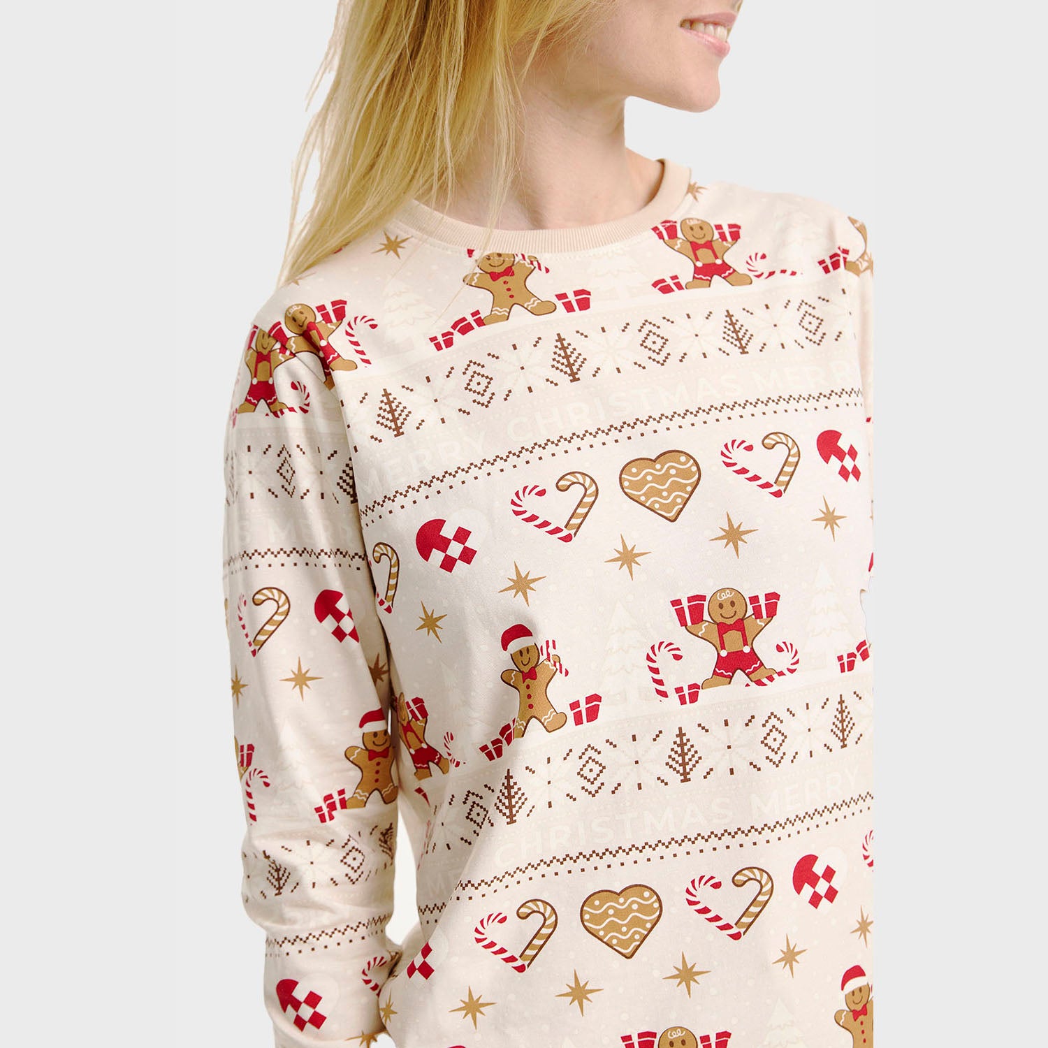 Christmas Cookie julepyjamas Beige - Dame.