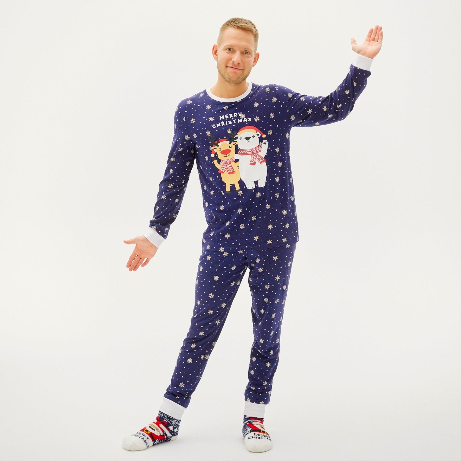 Best Friends Christmas Pyjamas i blå til herre