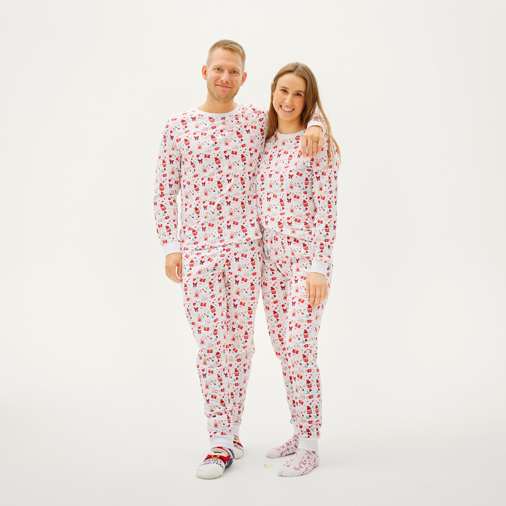 Valentines Pyjamas Hvid - Herre.