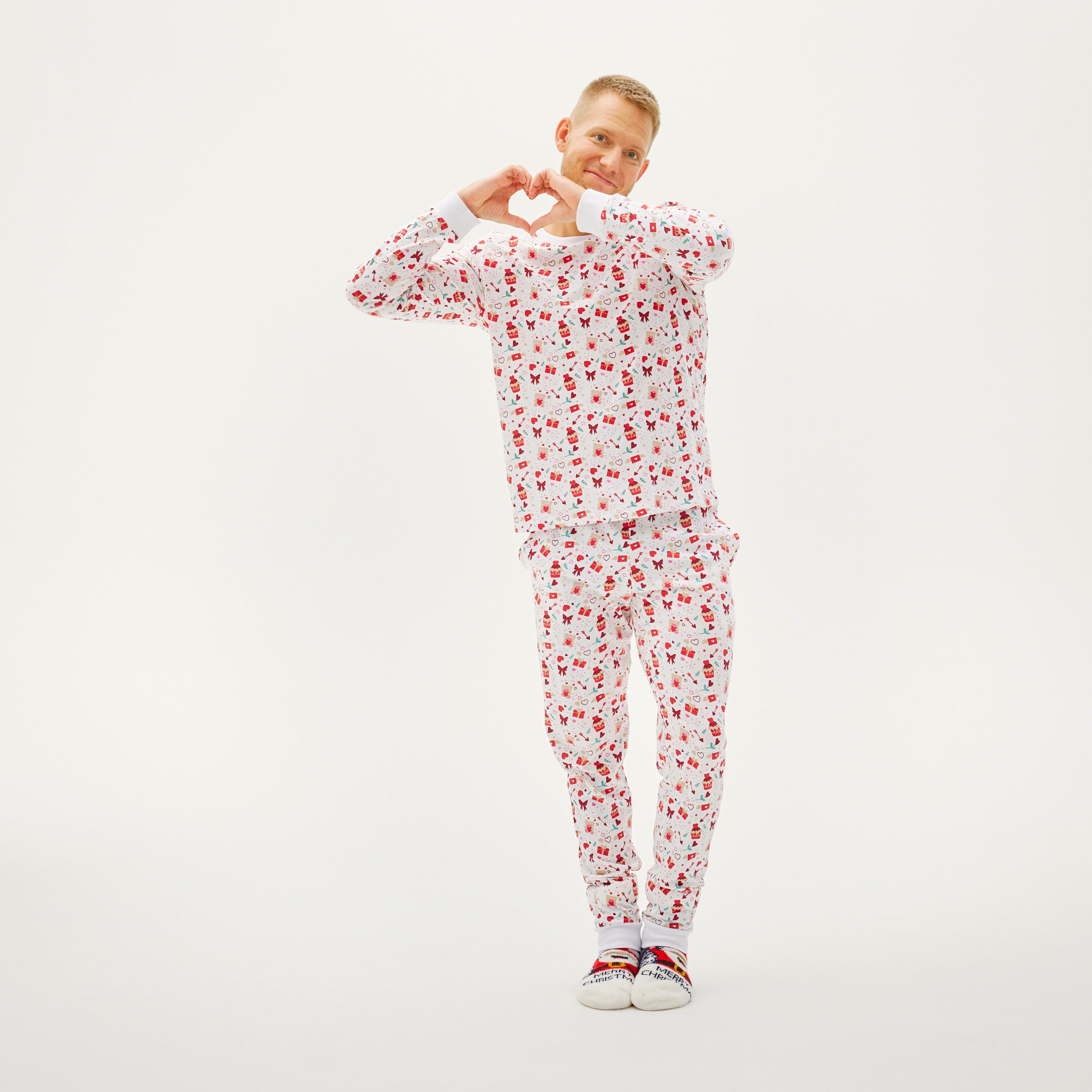 Valentines Pyjamas Hvid - Herre.