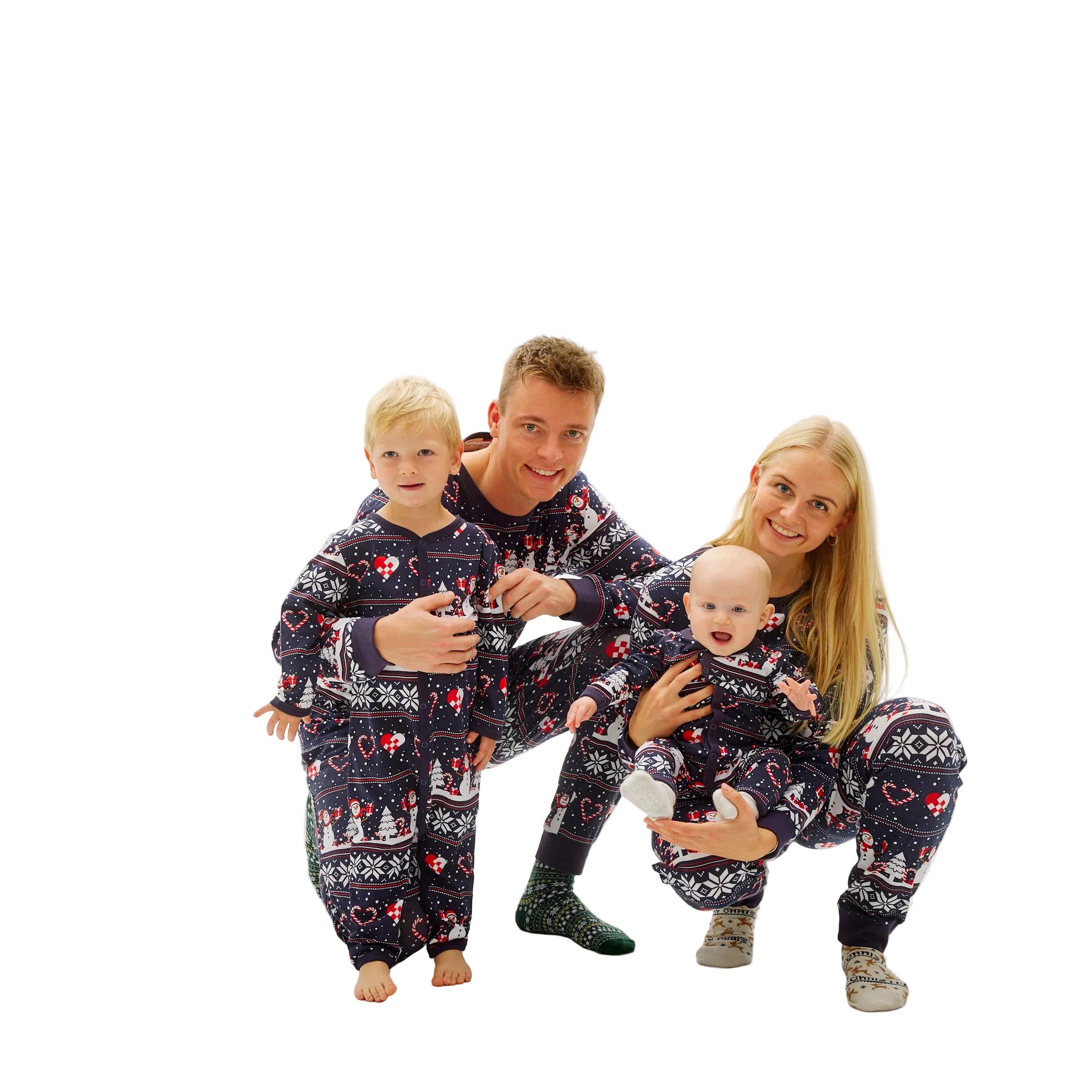 Julehjerte Jumpsuit Navy til baby