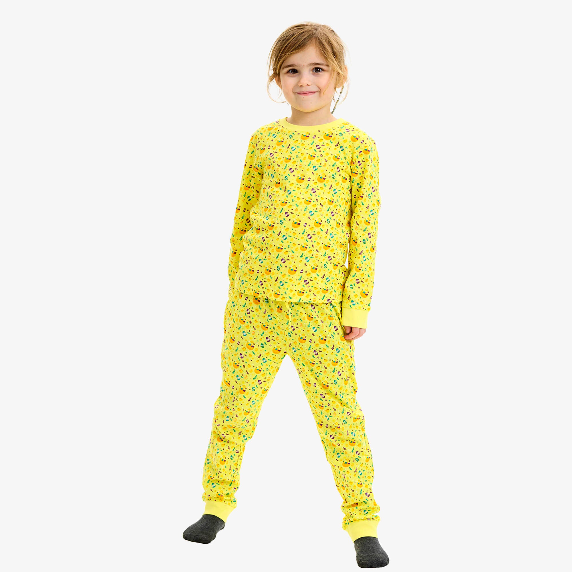 Påskekyllingens Påskepyjamas Gul - Børn.