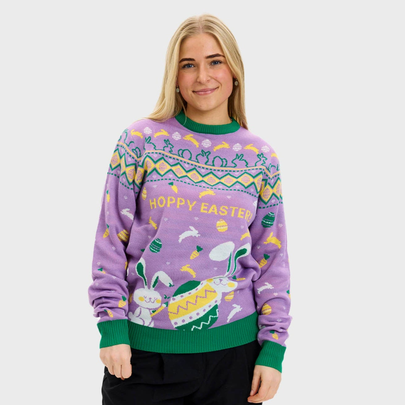 Eggcercise Påskesweateren Lilla - Dame