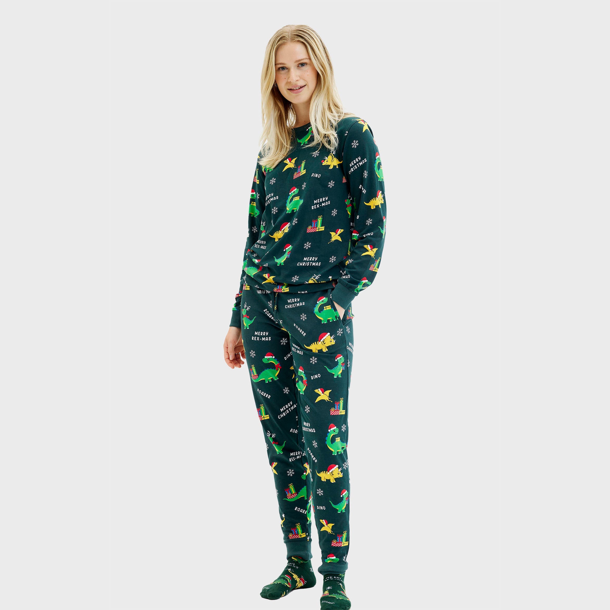 Dino julepyjamas - Dame.
