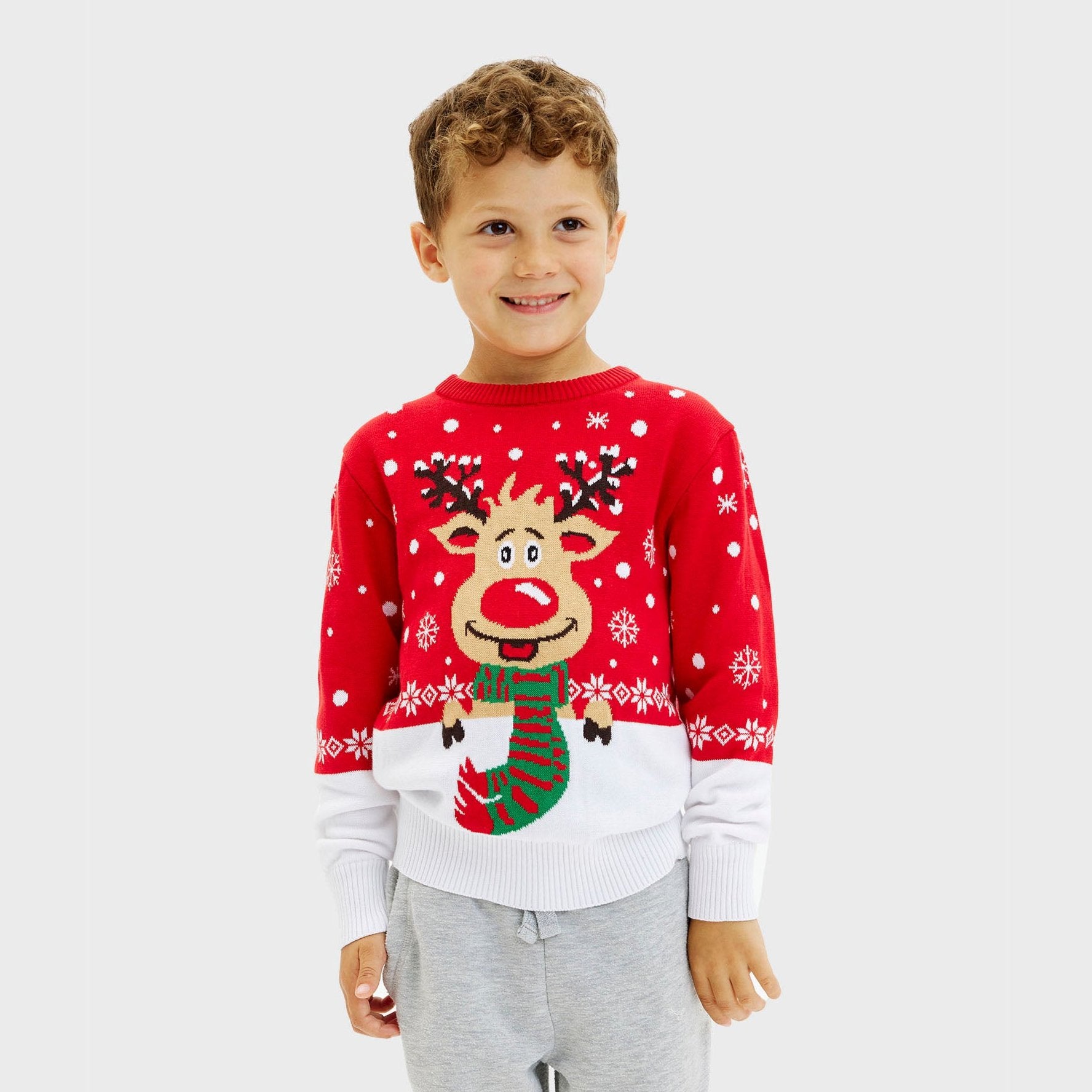 Rudolfs Julesweater Rød til børn