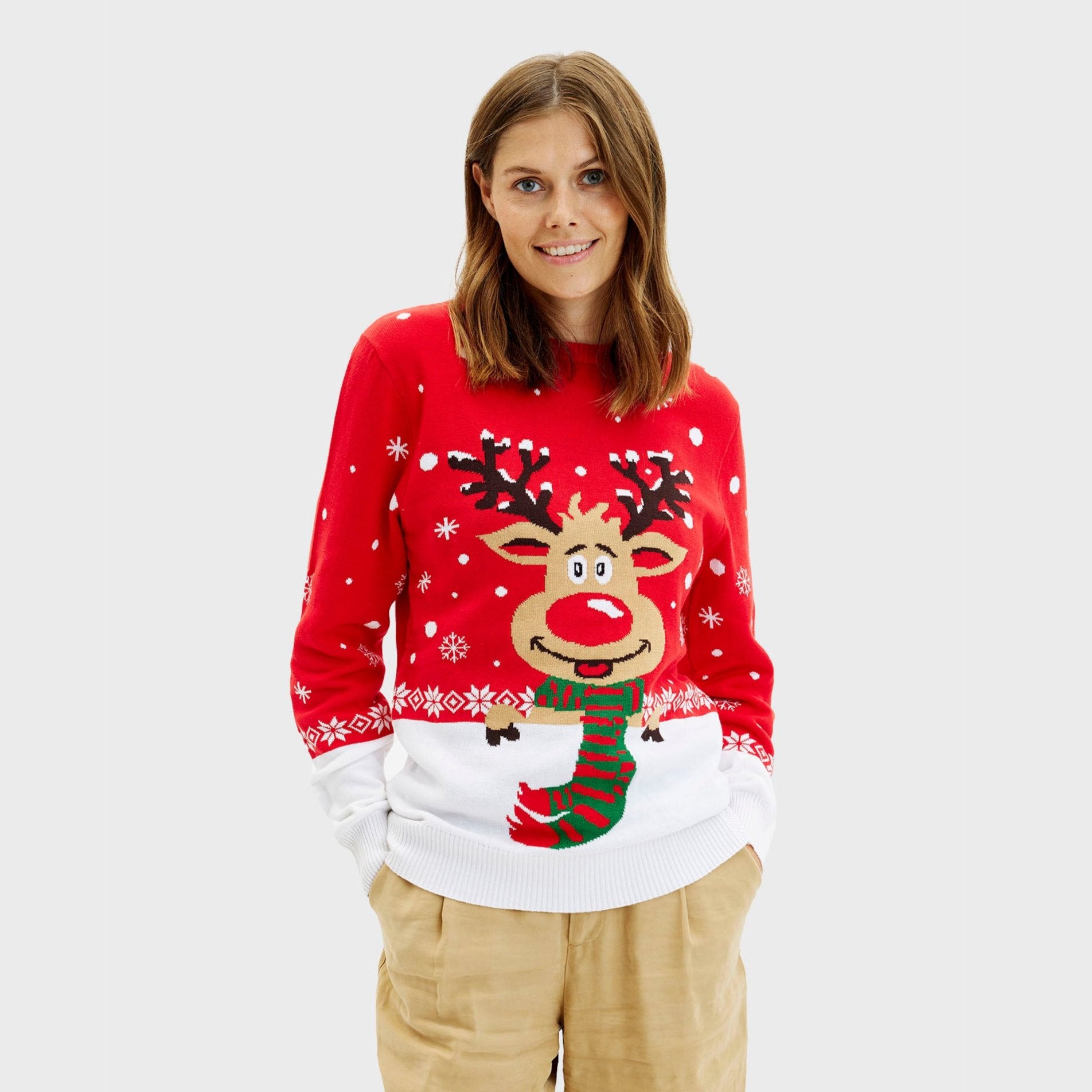 Rudolfs Julesweater Rød til dame