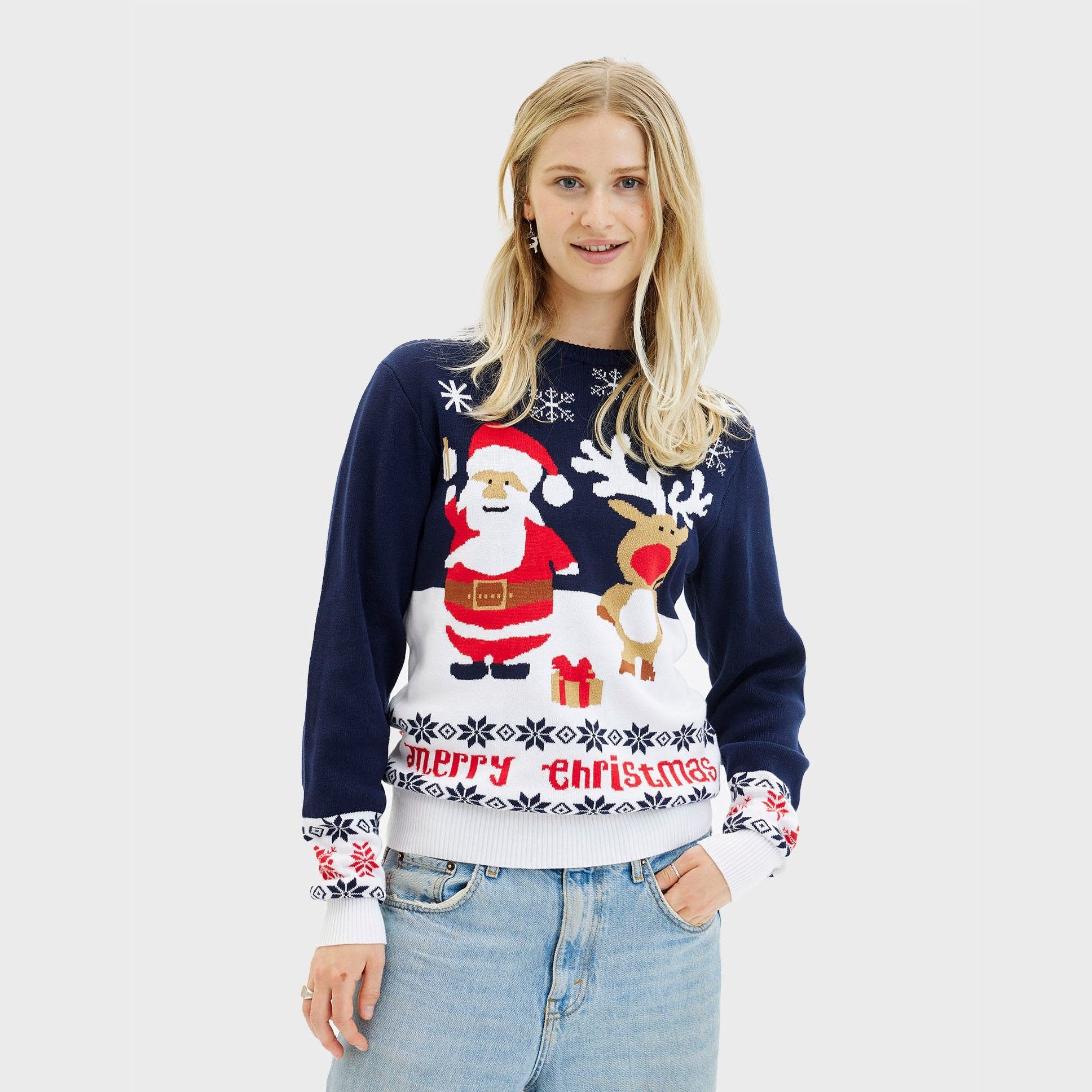 Den Ultimative Julesweater i blå til dame