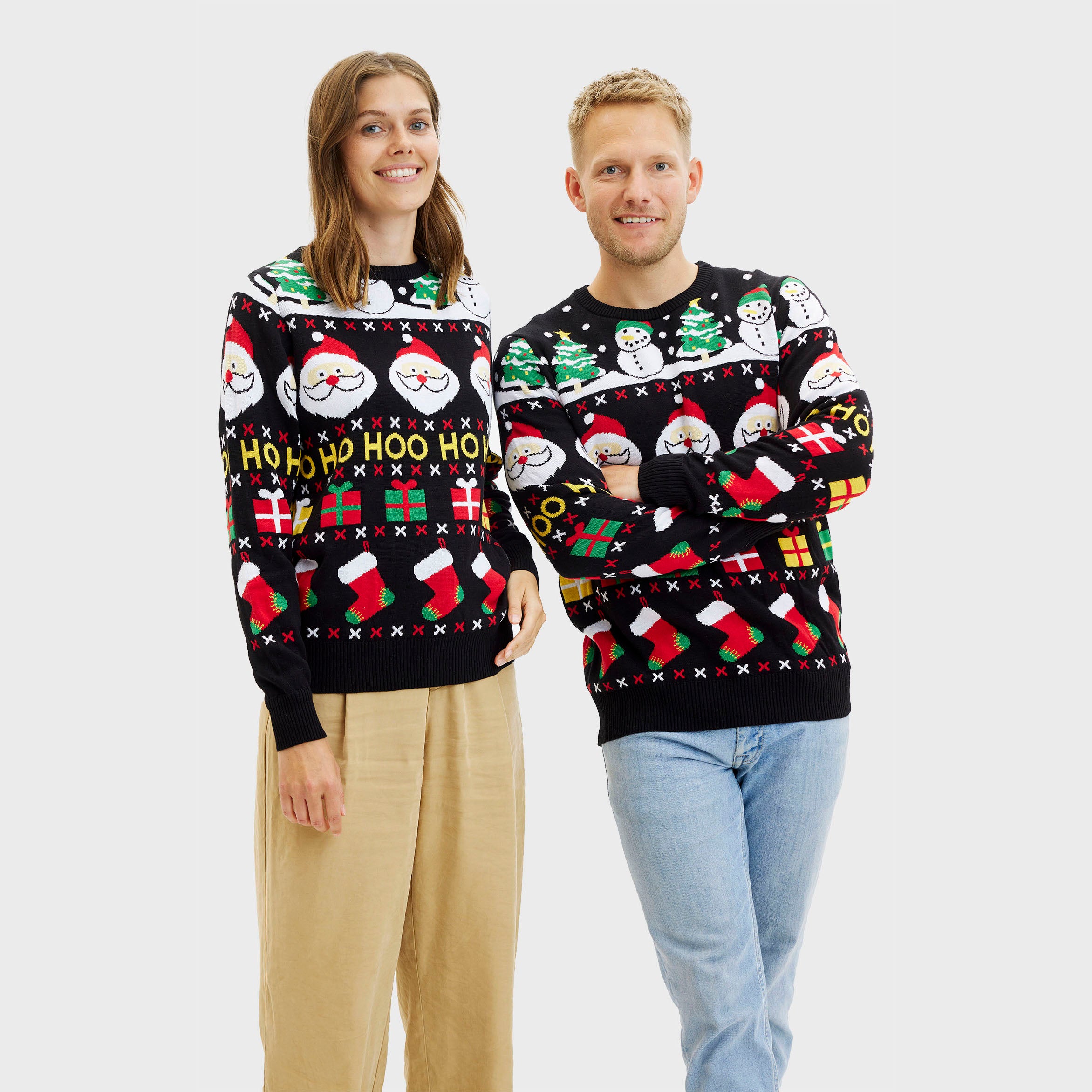 Den Glade Julesweater i sort til dame