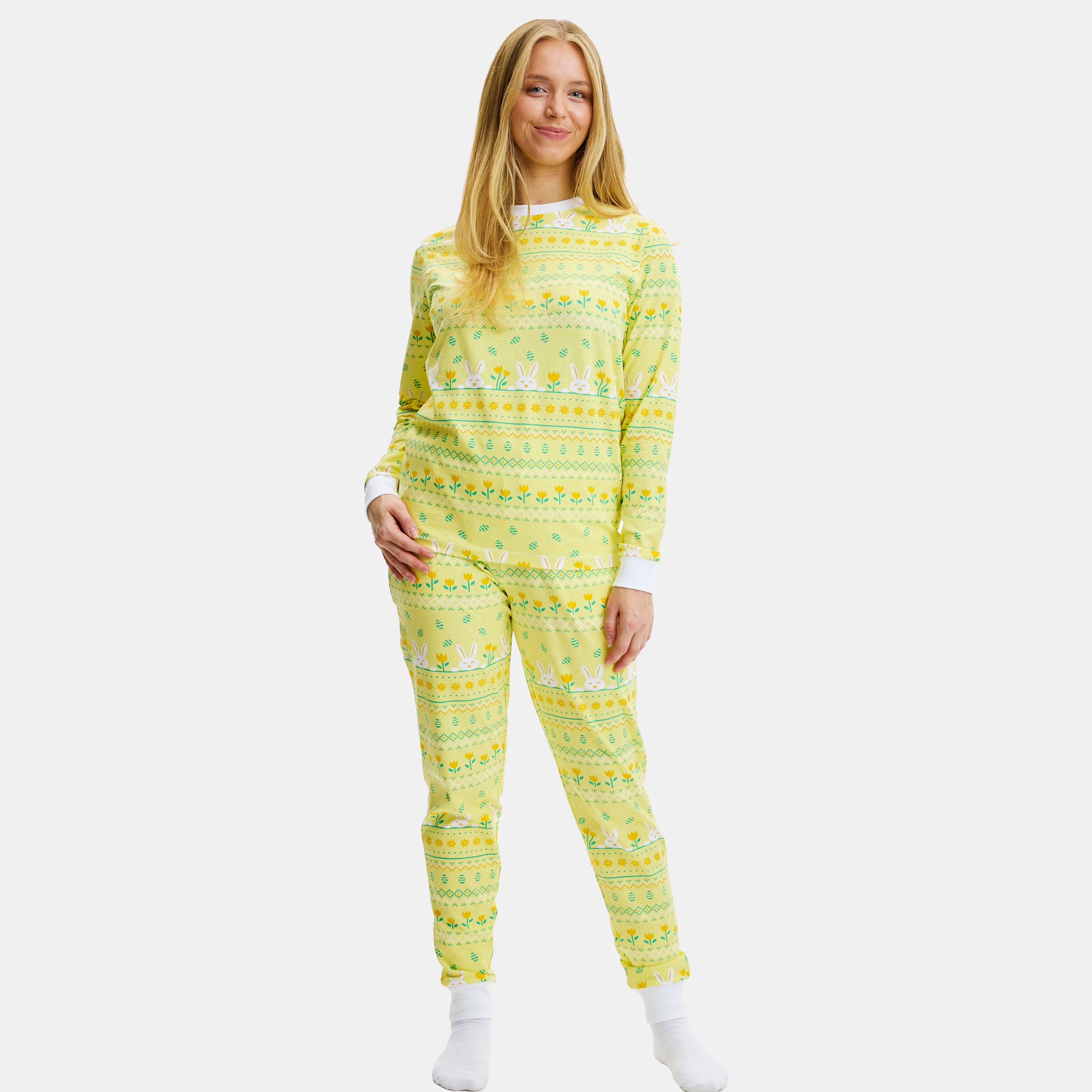 Elegant kanin påskepyjamas - Dame.