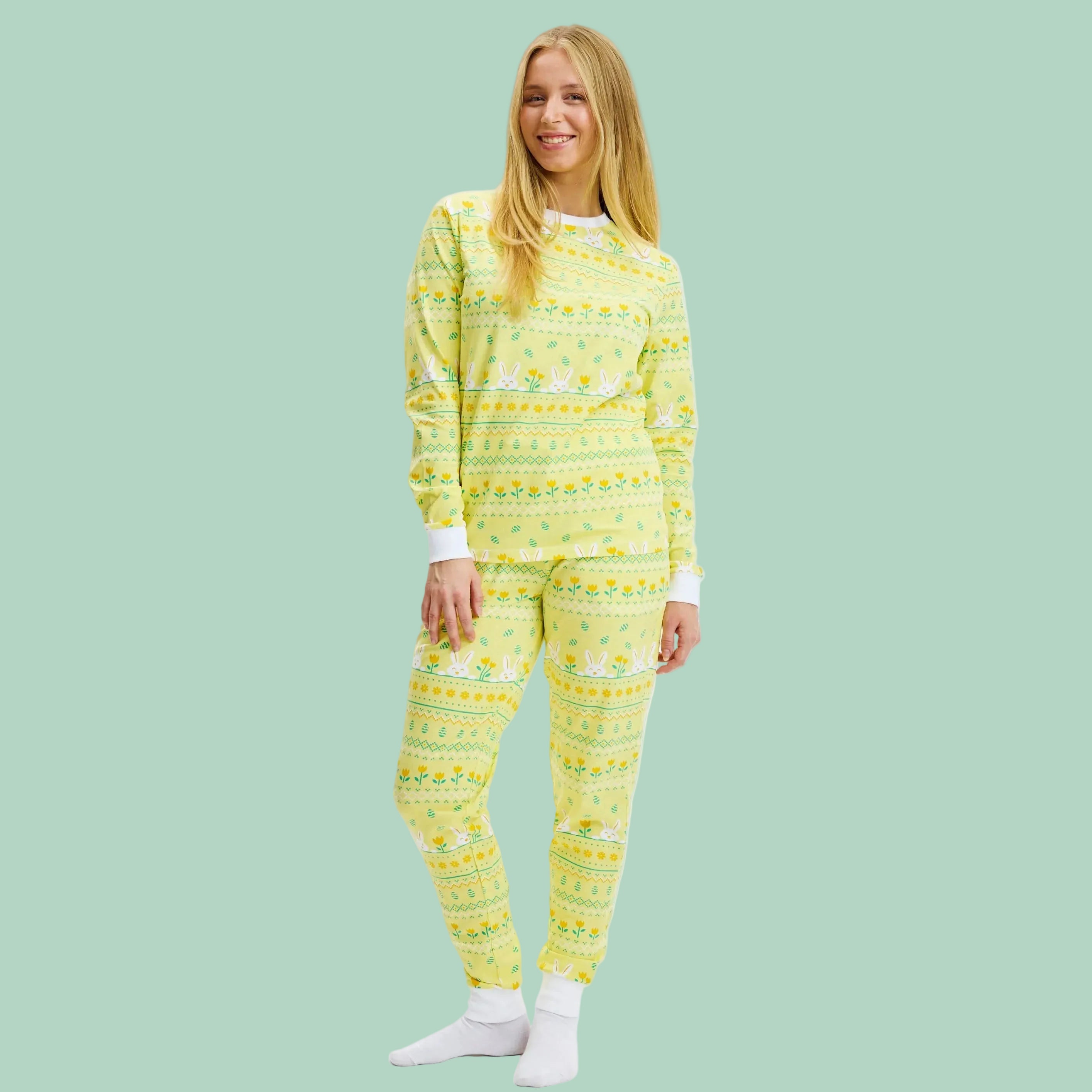 Elegant kanin påskepyjamas - Dame.