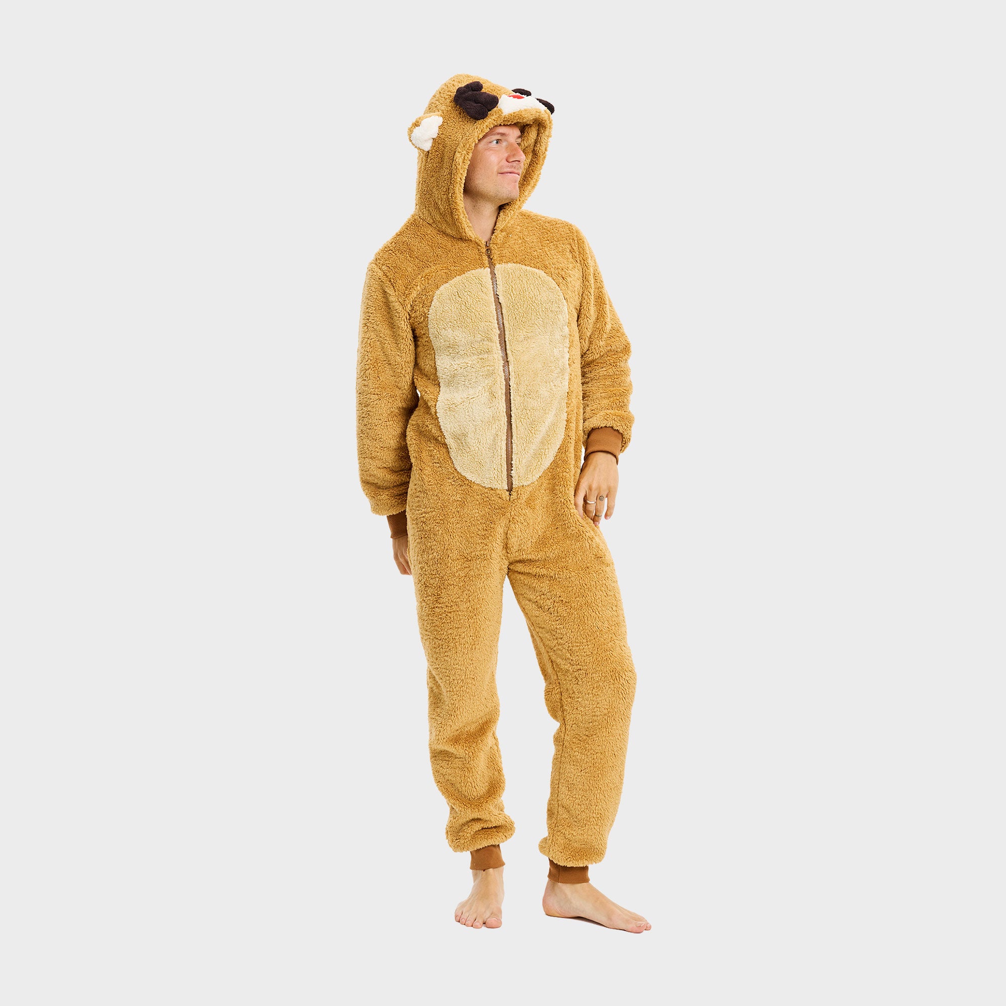Rensdyr Onesie i brun til herre