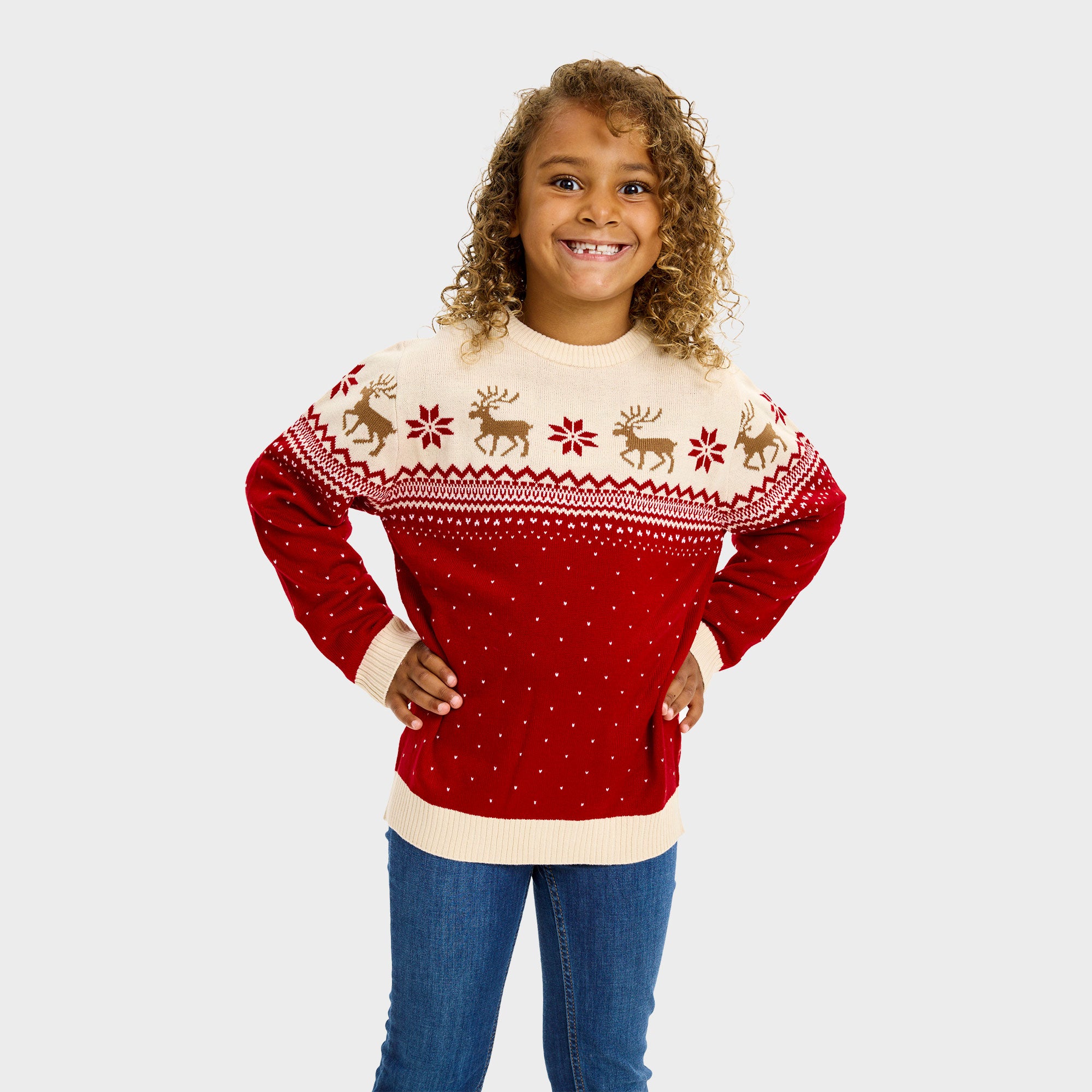 Den perfekte julesweater i rød til børn