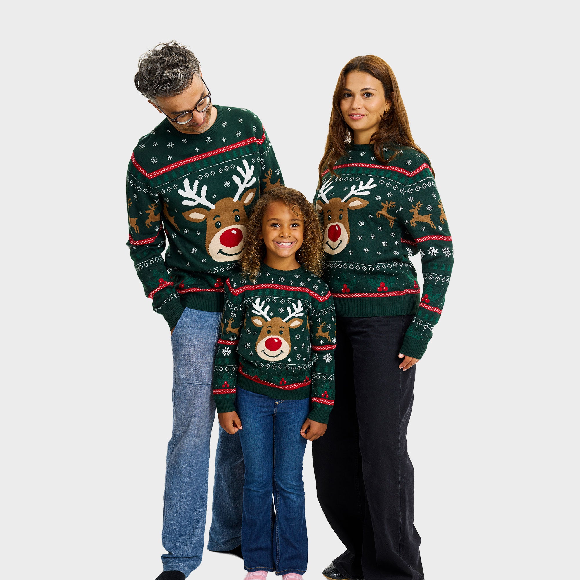 Rudolfs glade julesweater i grøn til herre