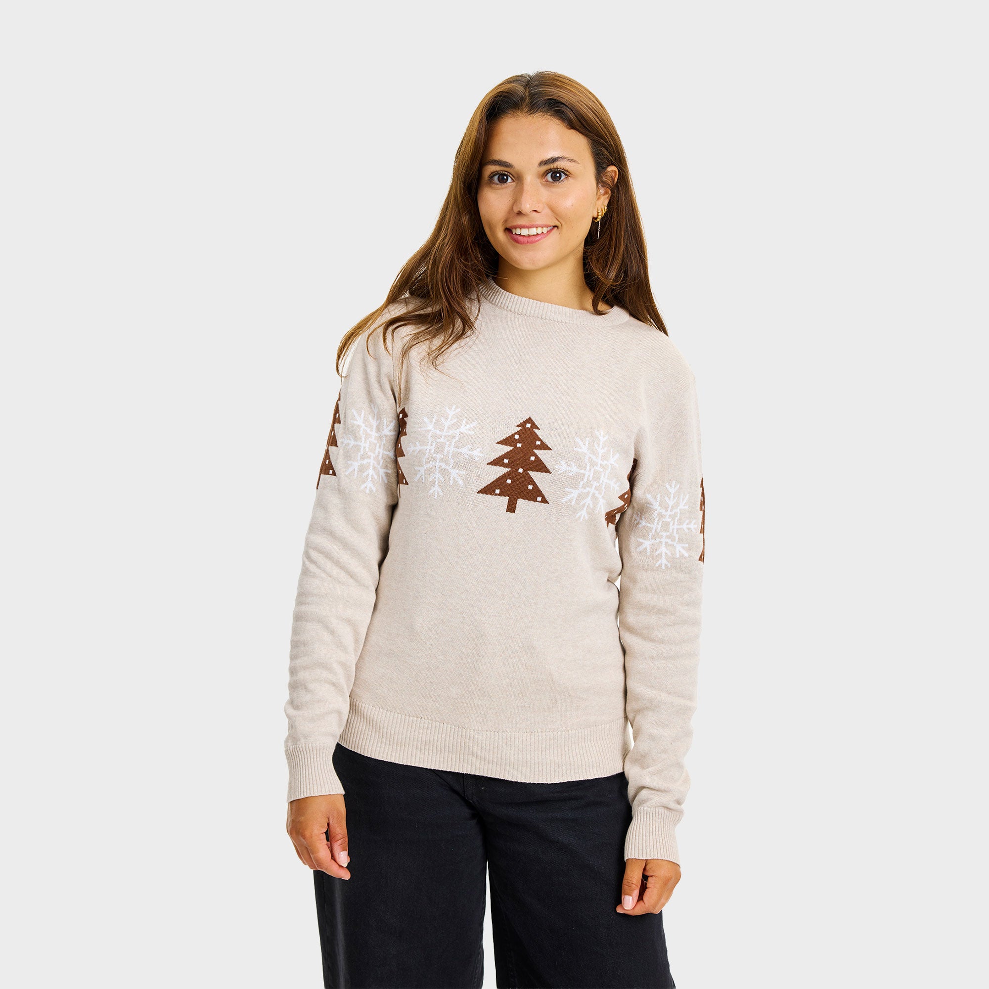 Den beige vintersweater til dame