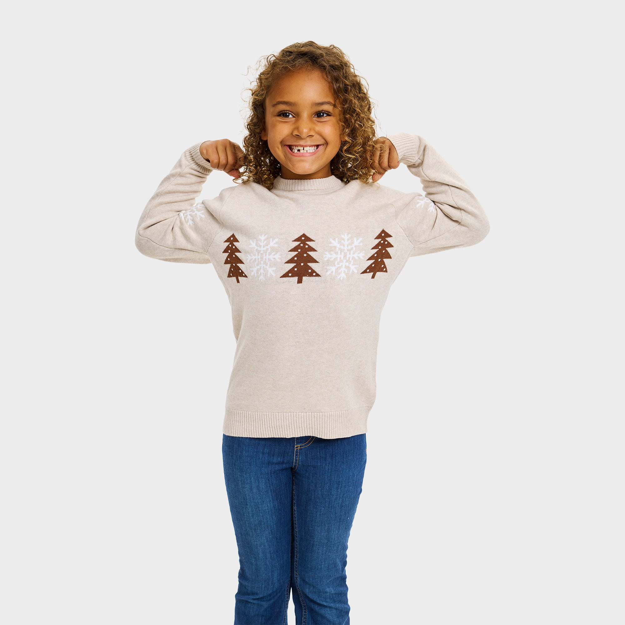 Den beige vintersweater til børn