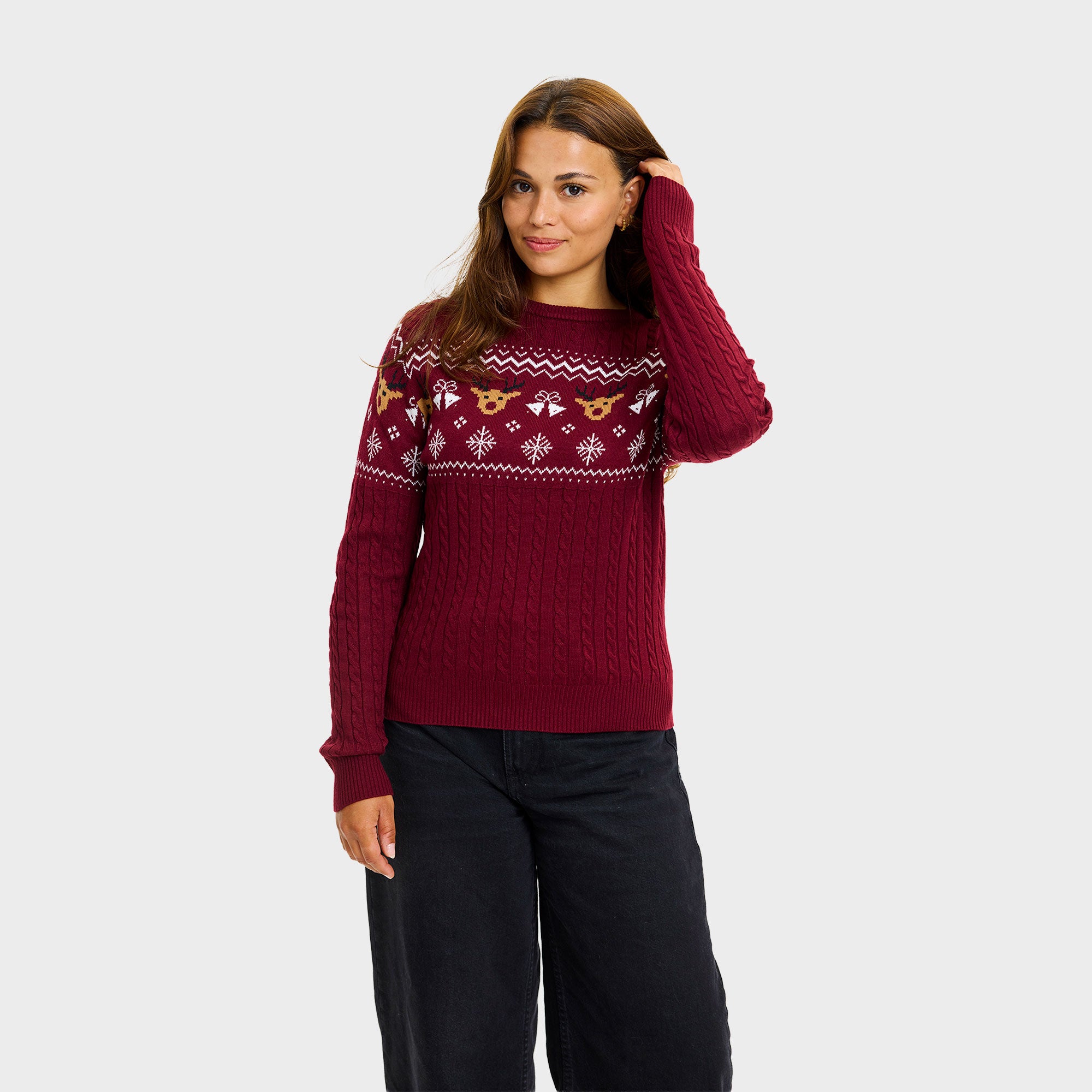 Den bordeaux julesweater til dame