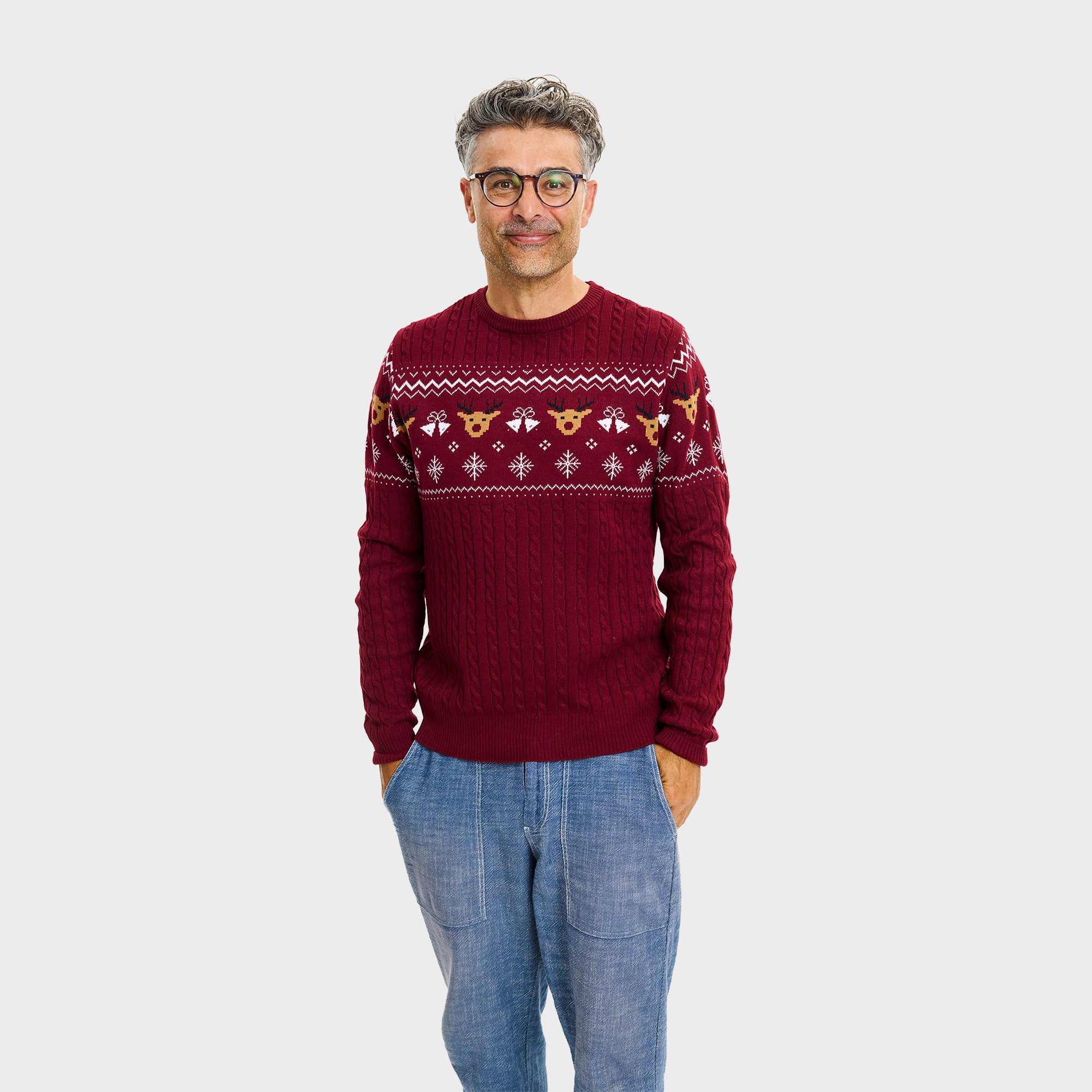 Den bordeaux julesweater til herre