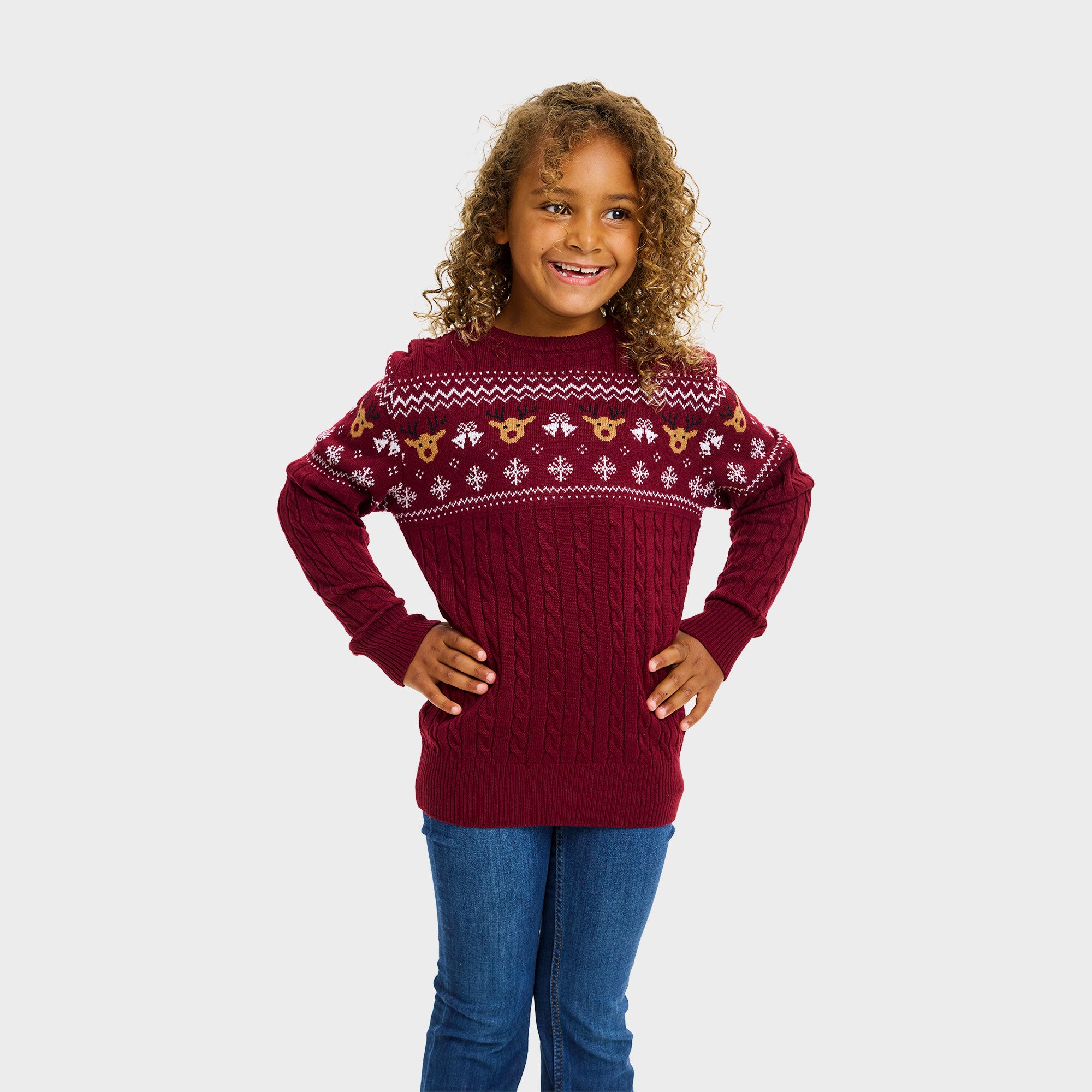 Den bordeaux julesweater til børn
