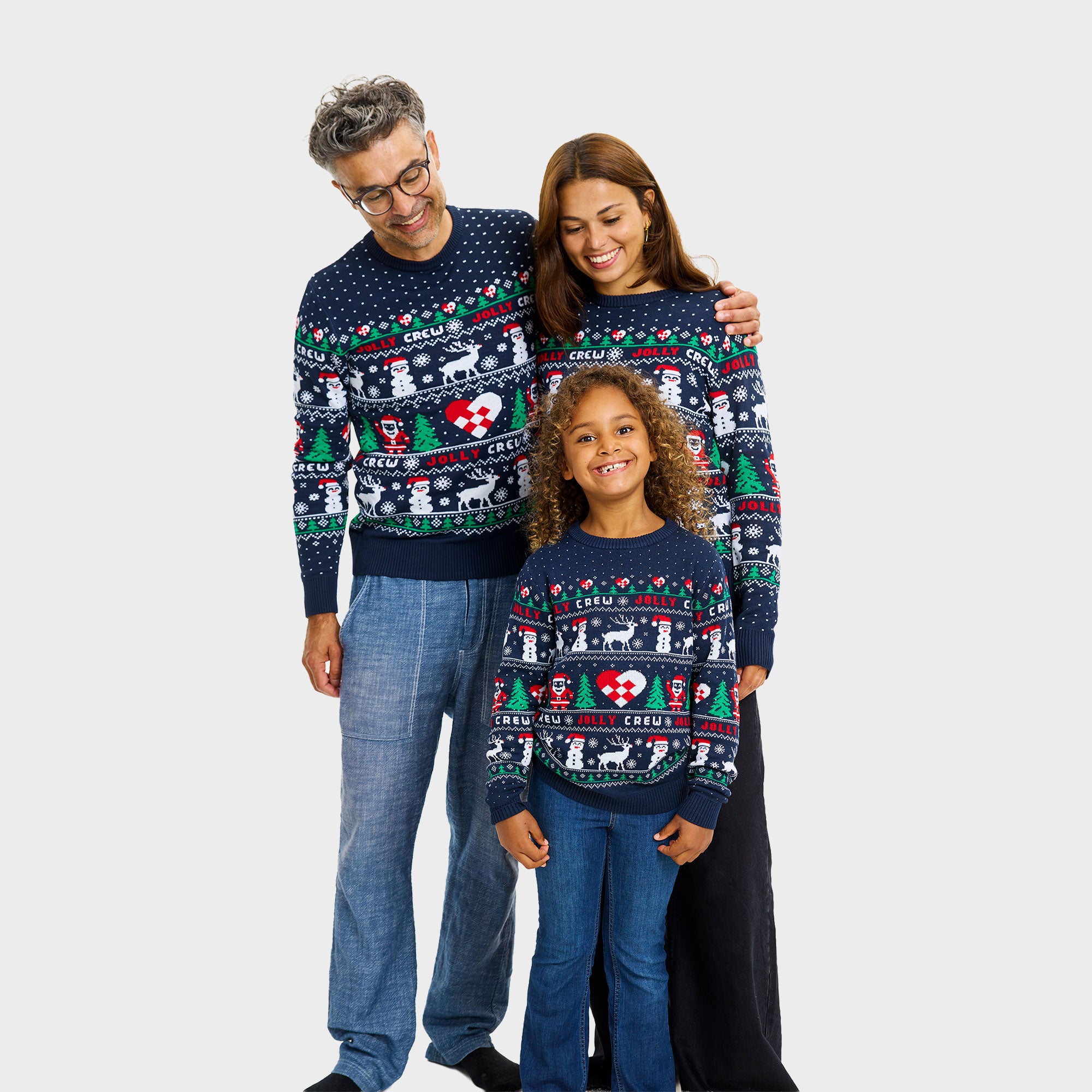 The jolly crew julesweater i blå til børn