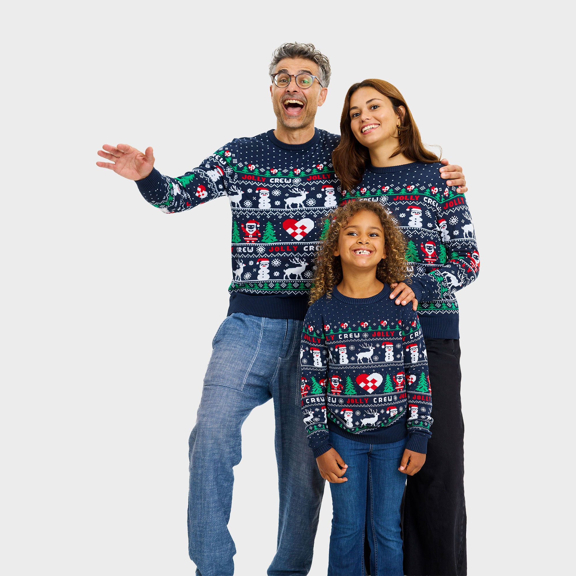 The jolly crew julesweater i blå til dame