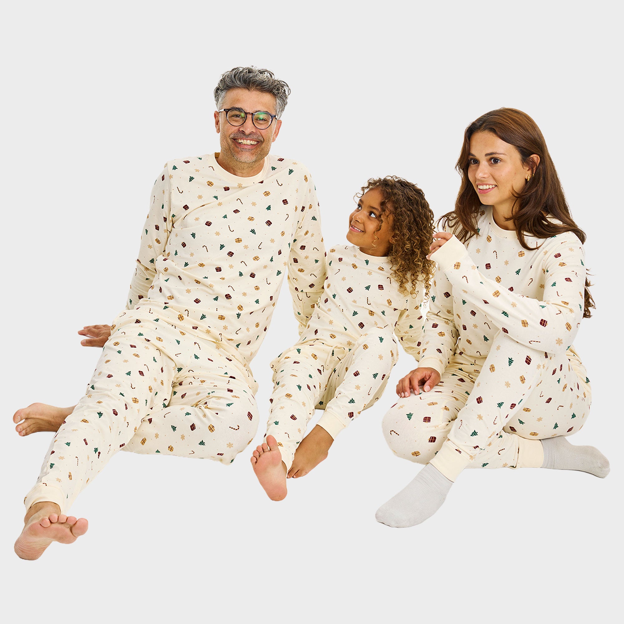 Juledrøm julepyjamas beige til børn