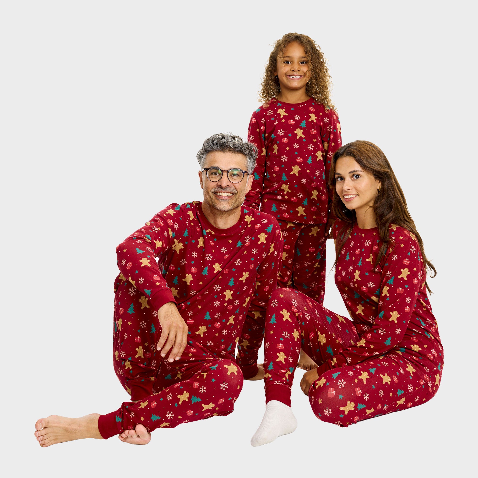 The gingerbread julepyjamas rød til børn