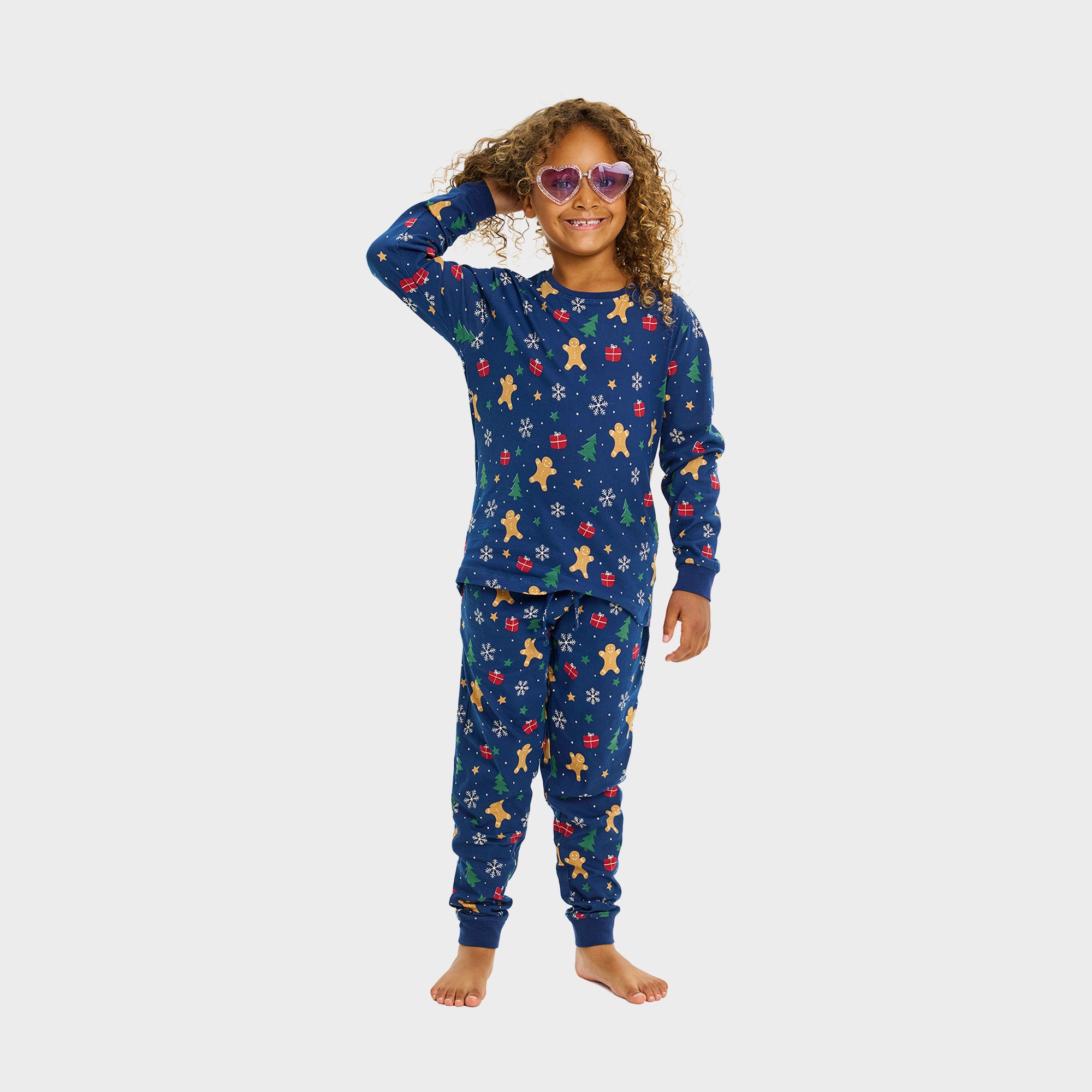 The gingerbread julepyjamas Navy til børn