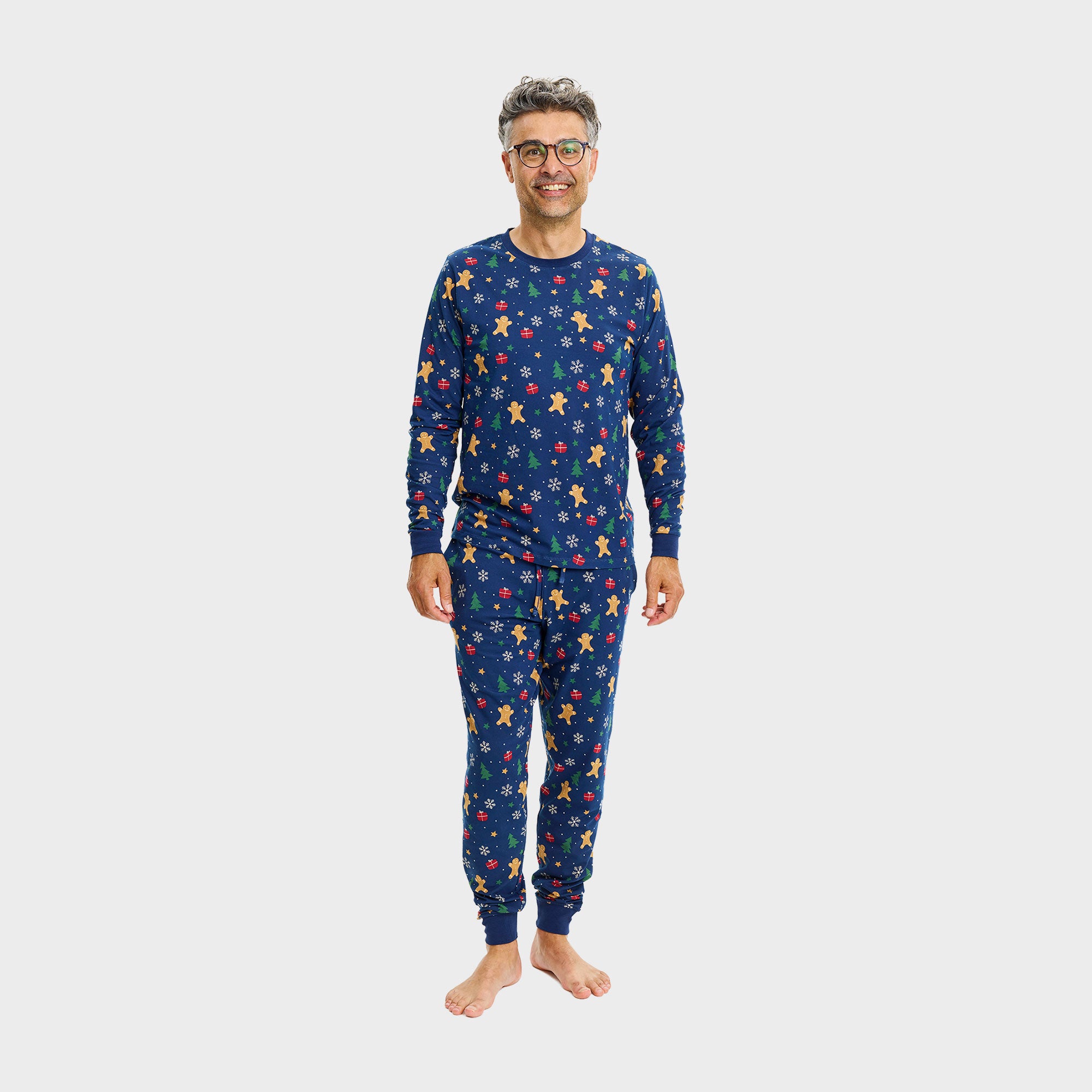 The gingerbread julepyjamas Navy til herre
