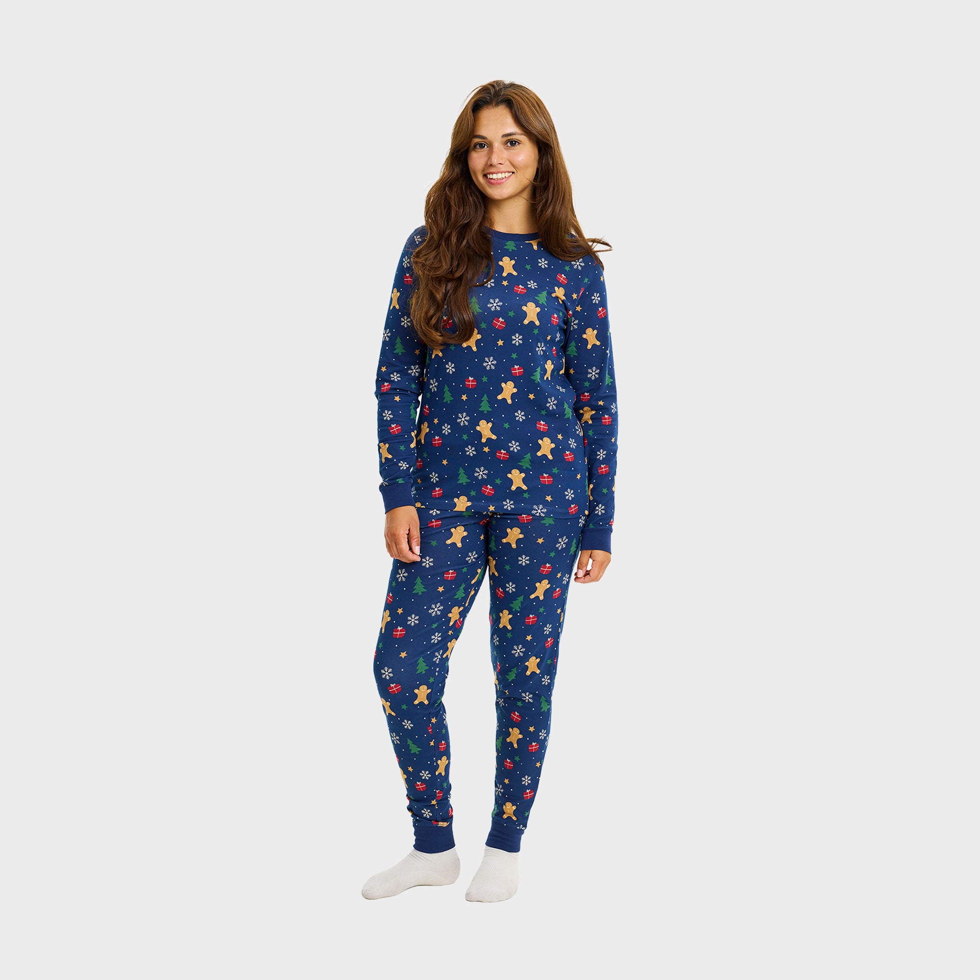 The gingerbread julepyjamas Navy til dame