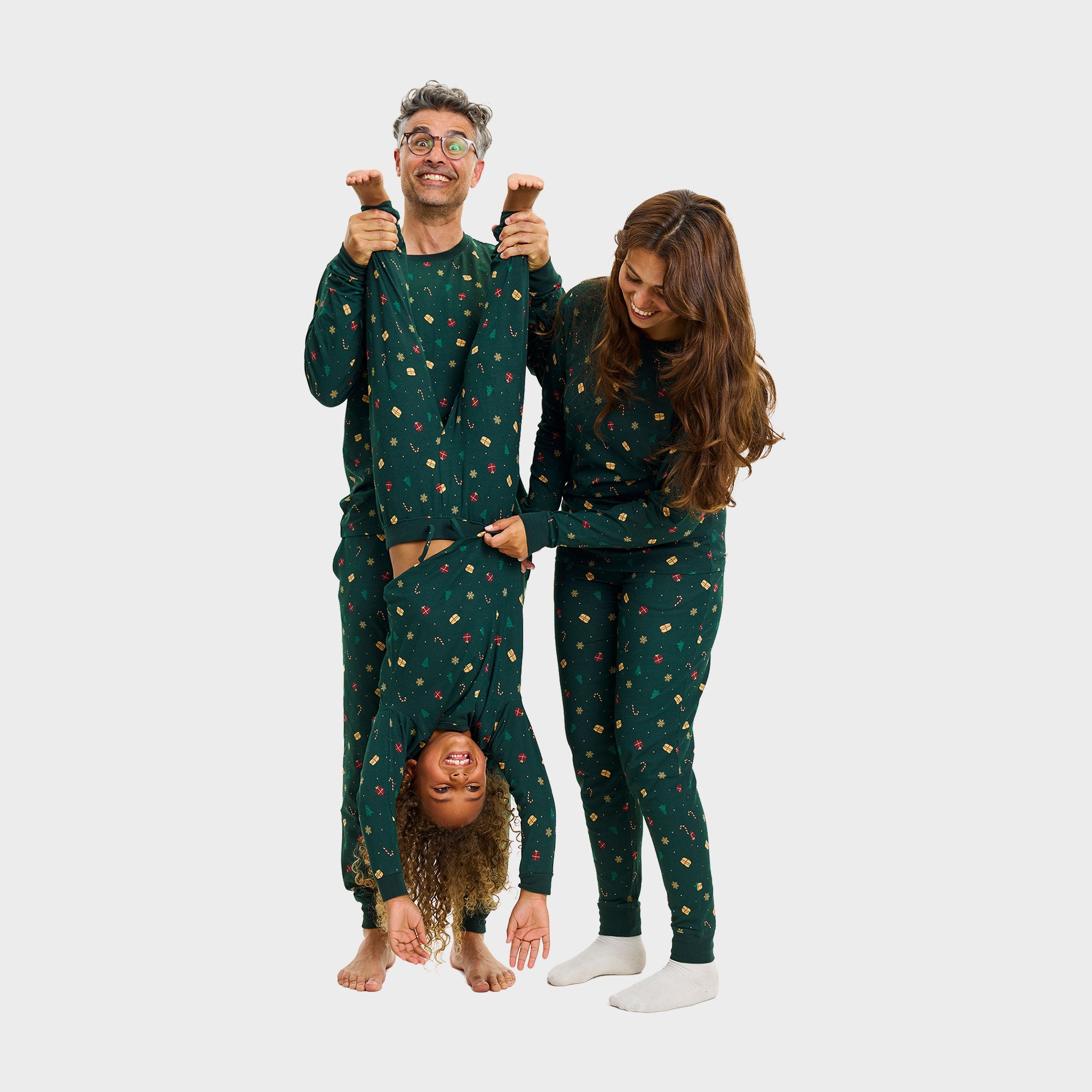 Juledrøm julepyjamas grøn til børn