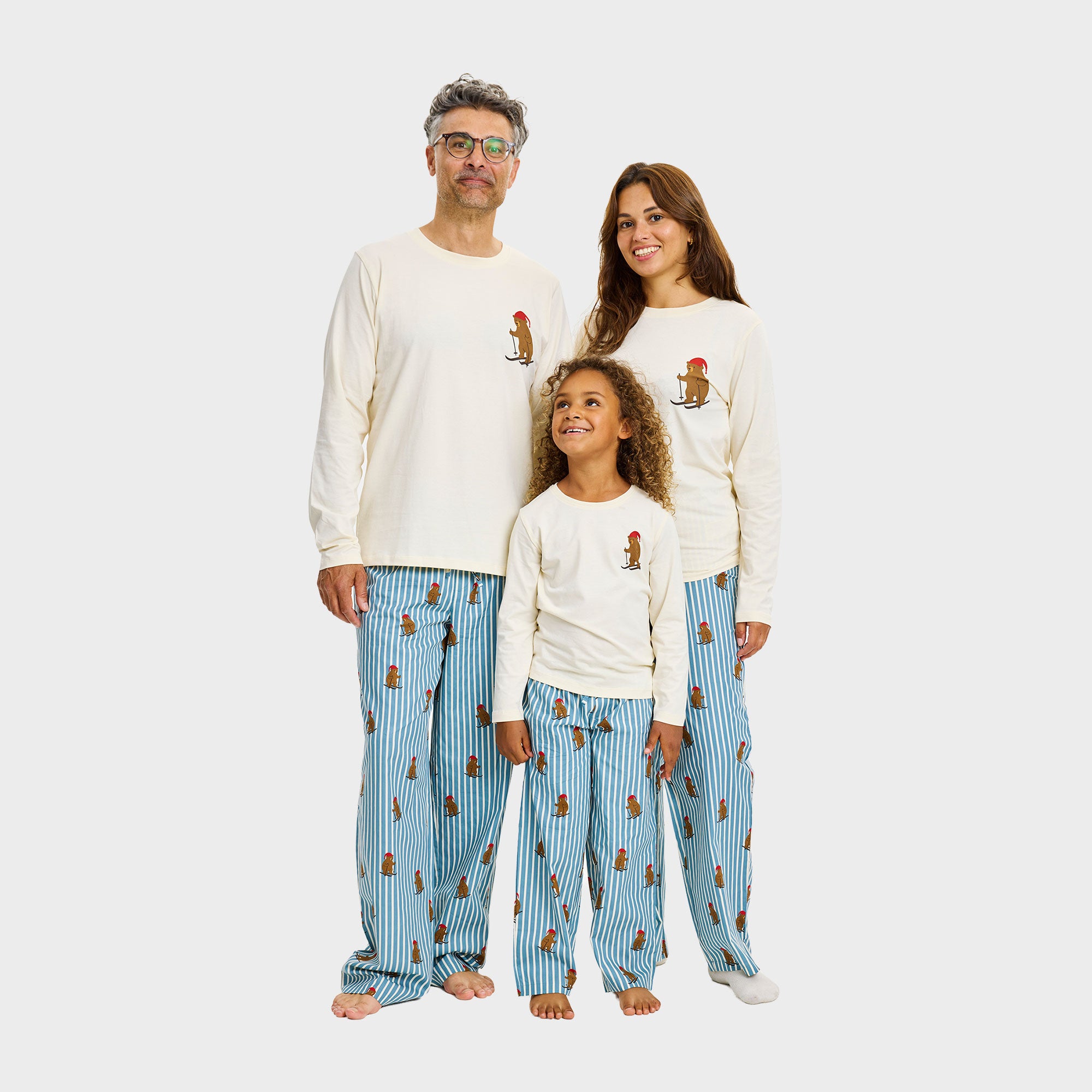 Bjørnens julepyjamas i beige til dame