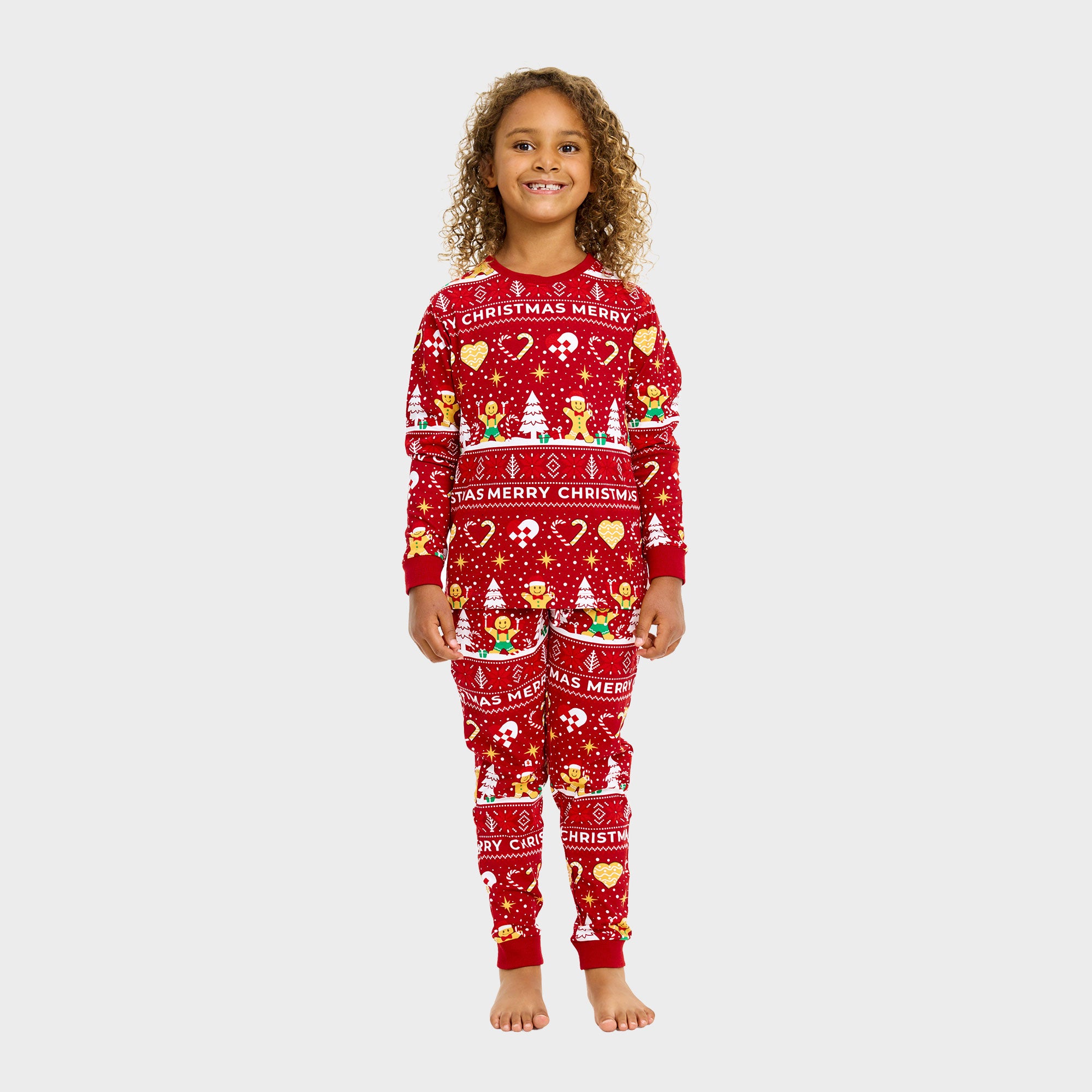 Christmas Cookie julepyjamas rød til børn