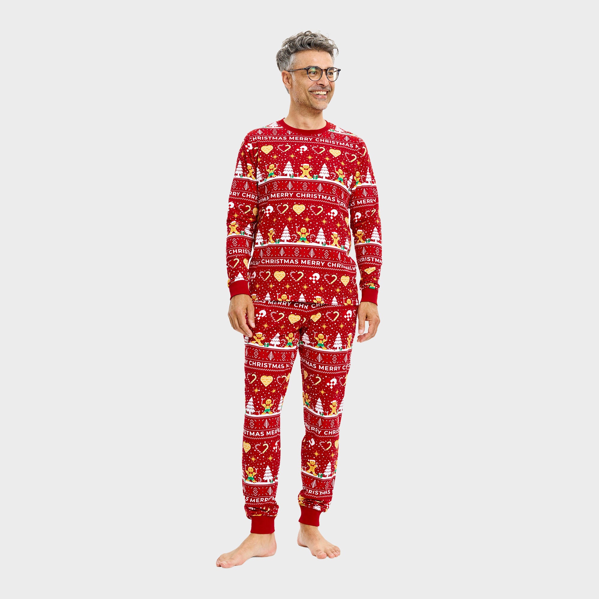 Christmas Cookie julepyjamas rød til herre