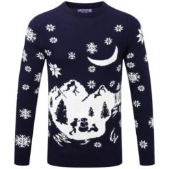 Charlie Wilson Julesweater blå vinterlandskab