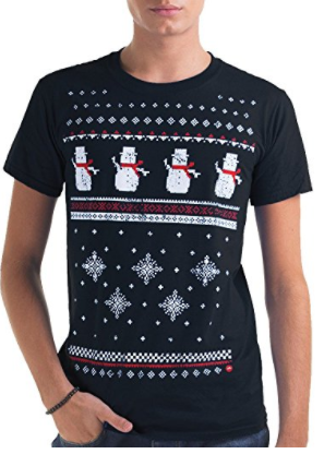 Forskelle stempel medarbejder T-shirt med julemænd og snefnug (Mand) - Julesweater